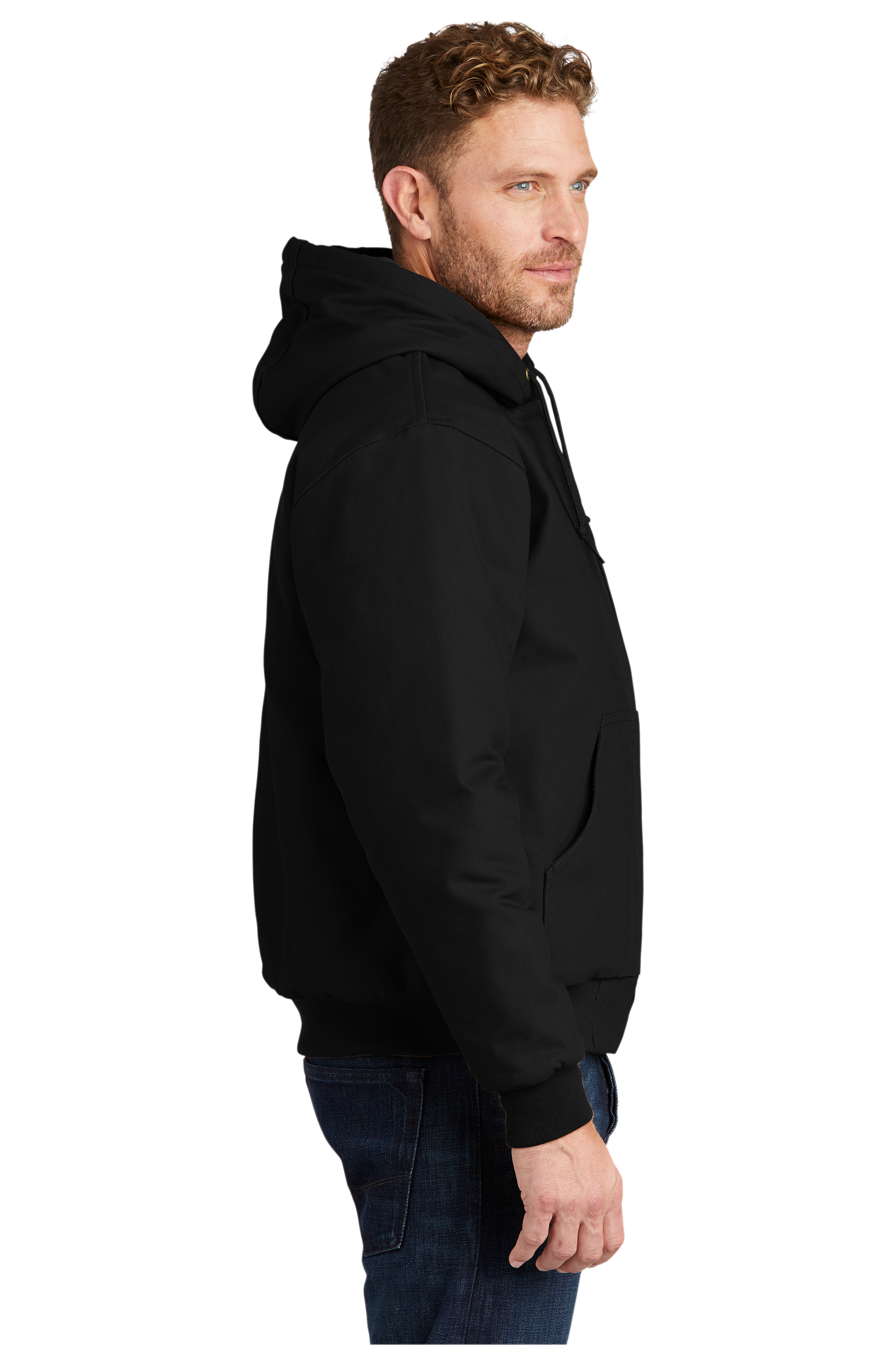 CornerStone® - Duck Cloth Hooded Work Jacket - Black