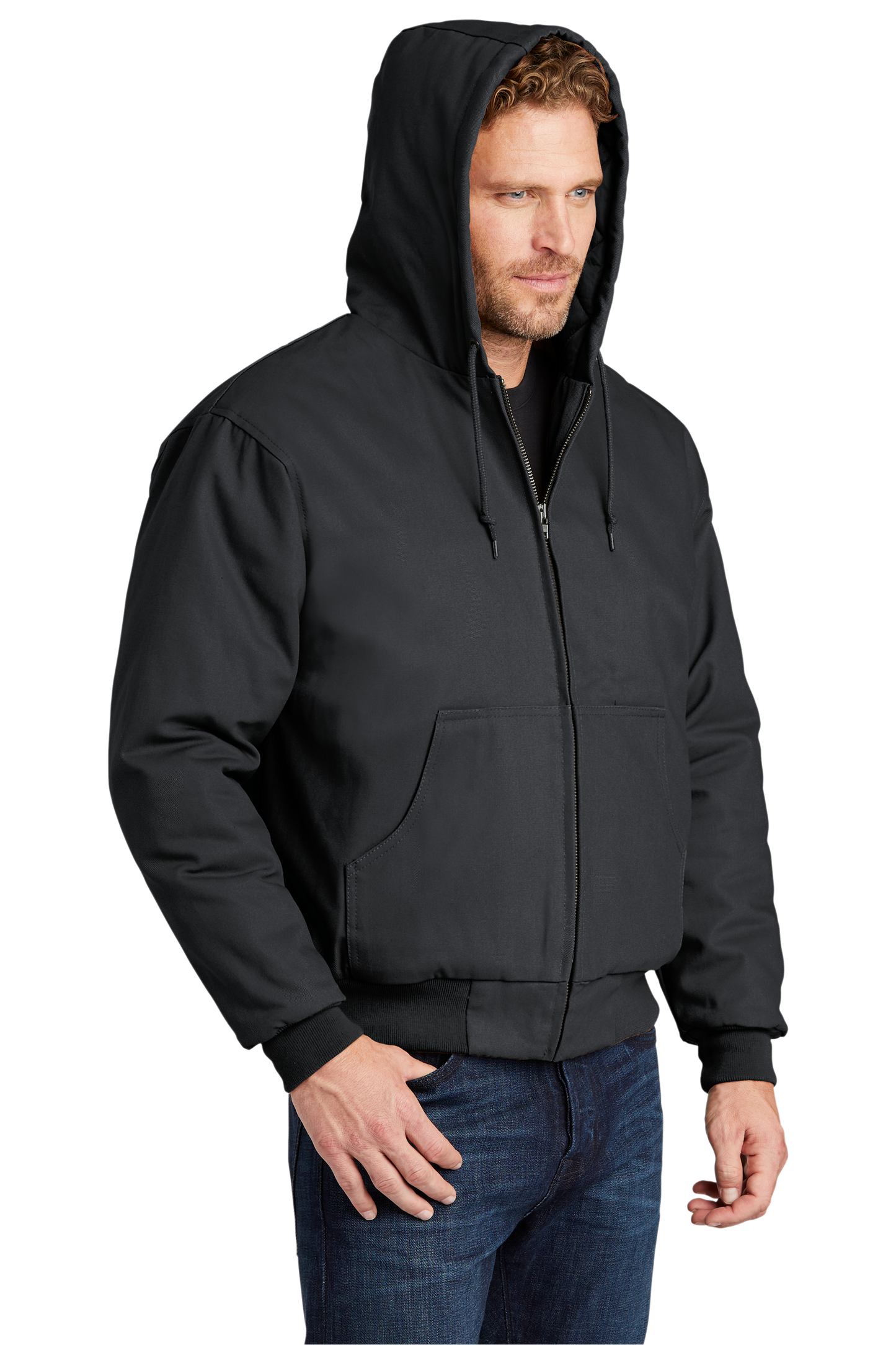 CornerStone® - Duck Cloth Hooded Work Jacket - Charcoal