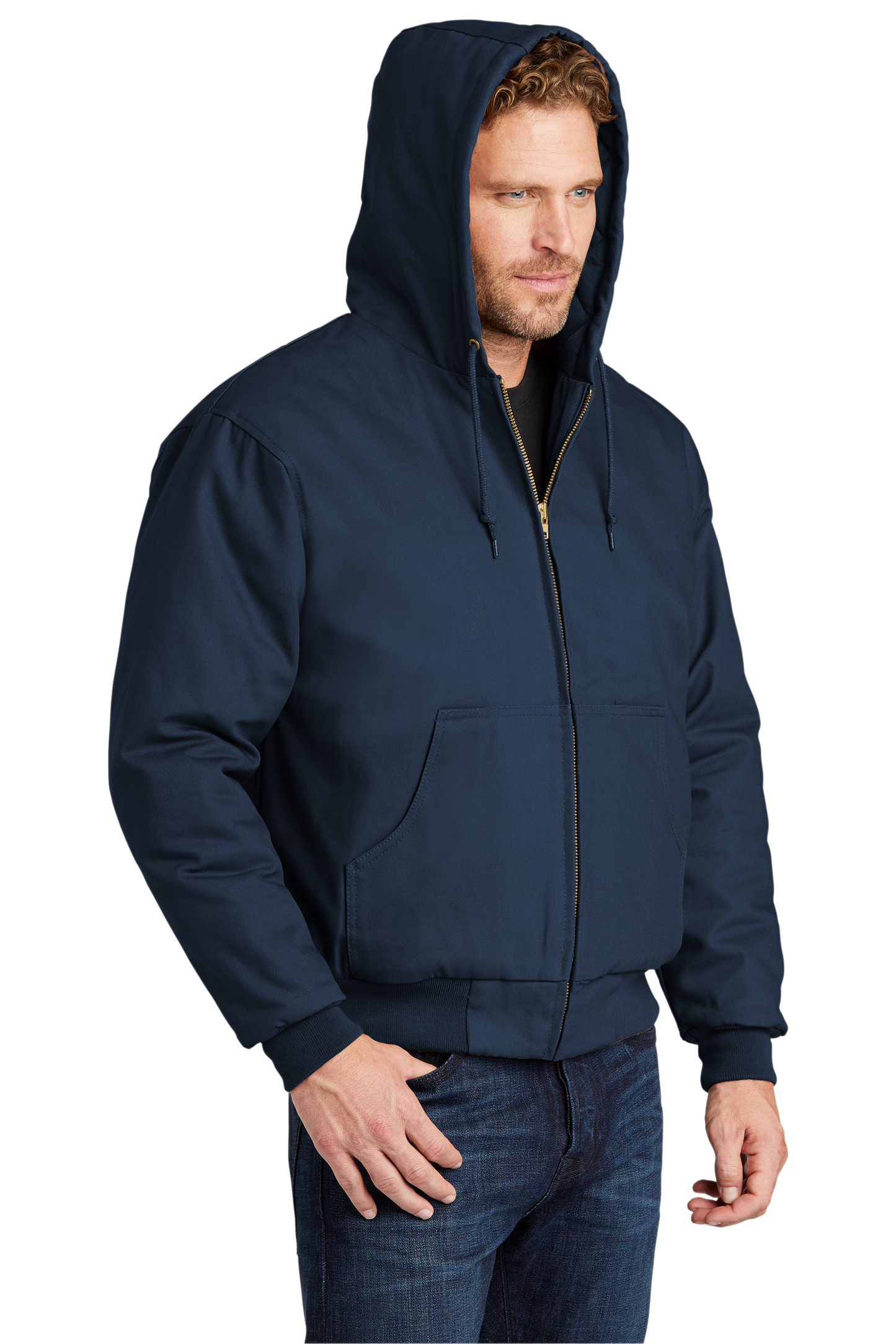 CornerStone® - Duck Cloth Hooded Work Jacket - Navy