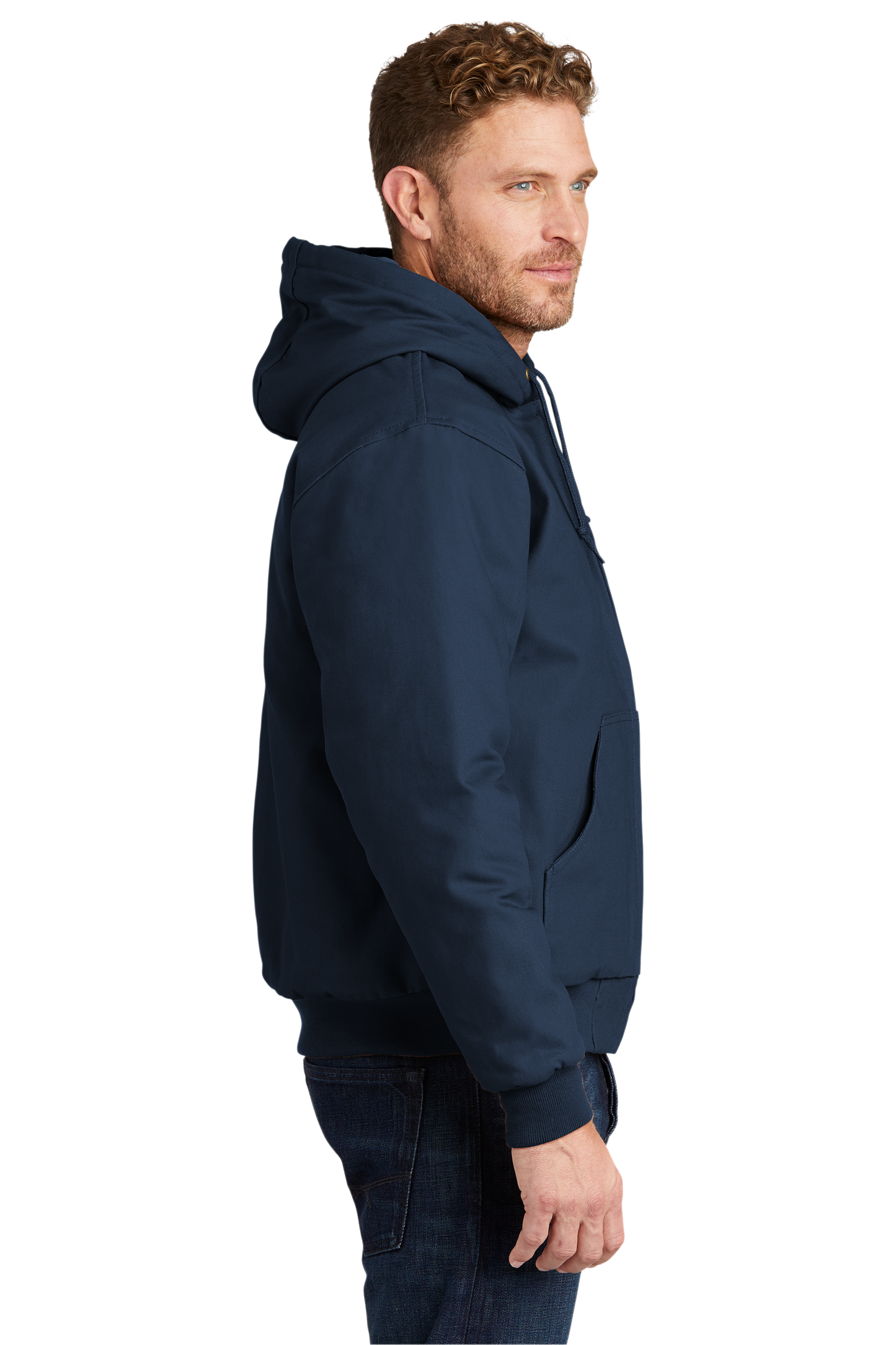 CornerStone® - Duck Cloth Hooded Work Jacket - Navy