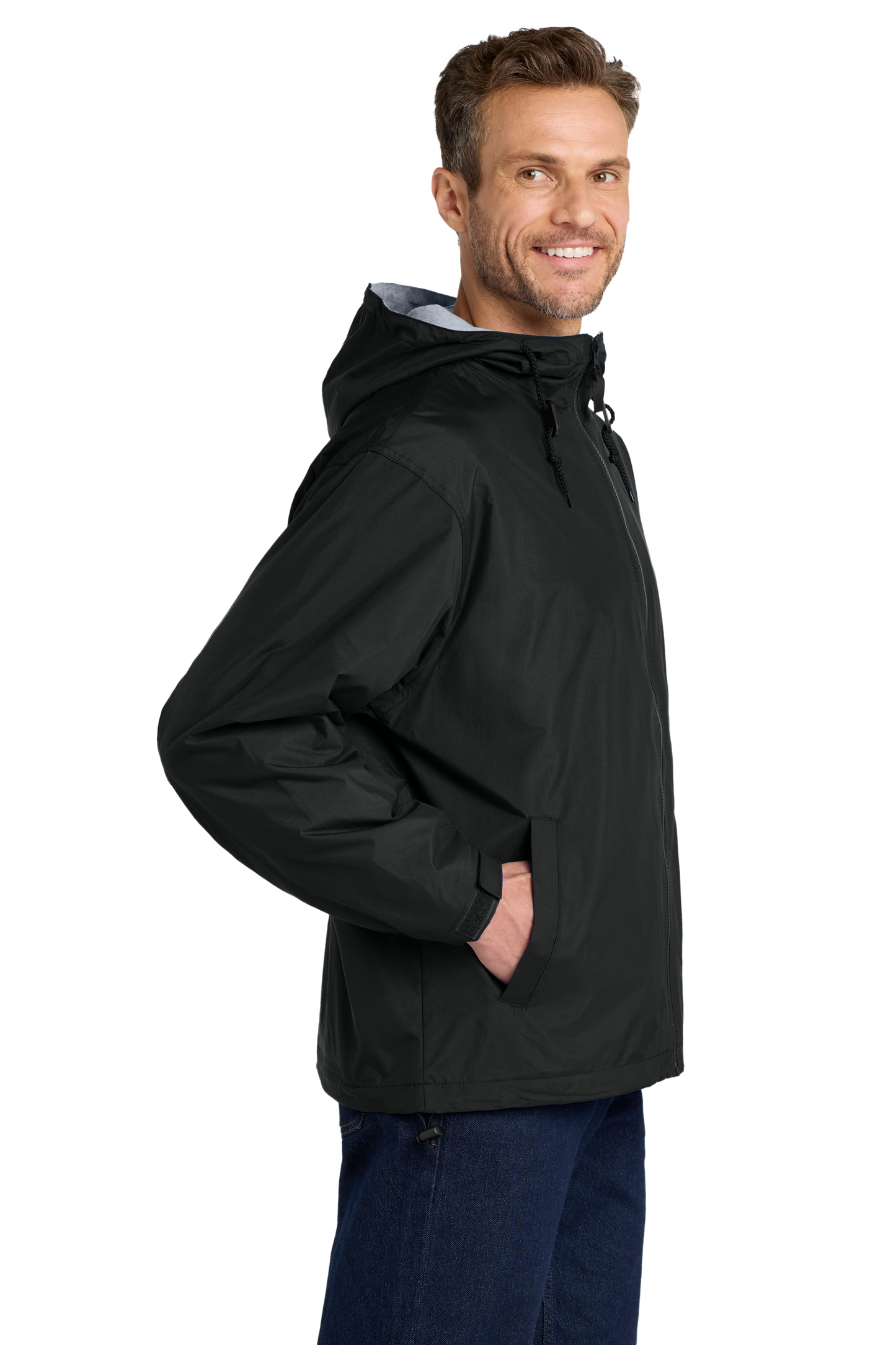 Port Authority® Team Jacket - Black / Light Oxford