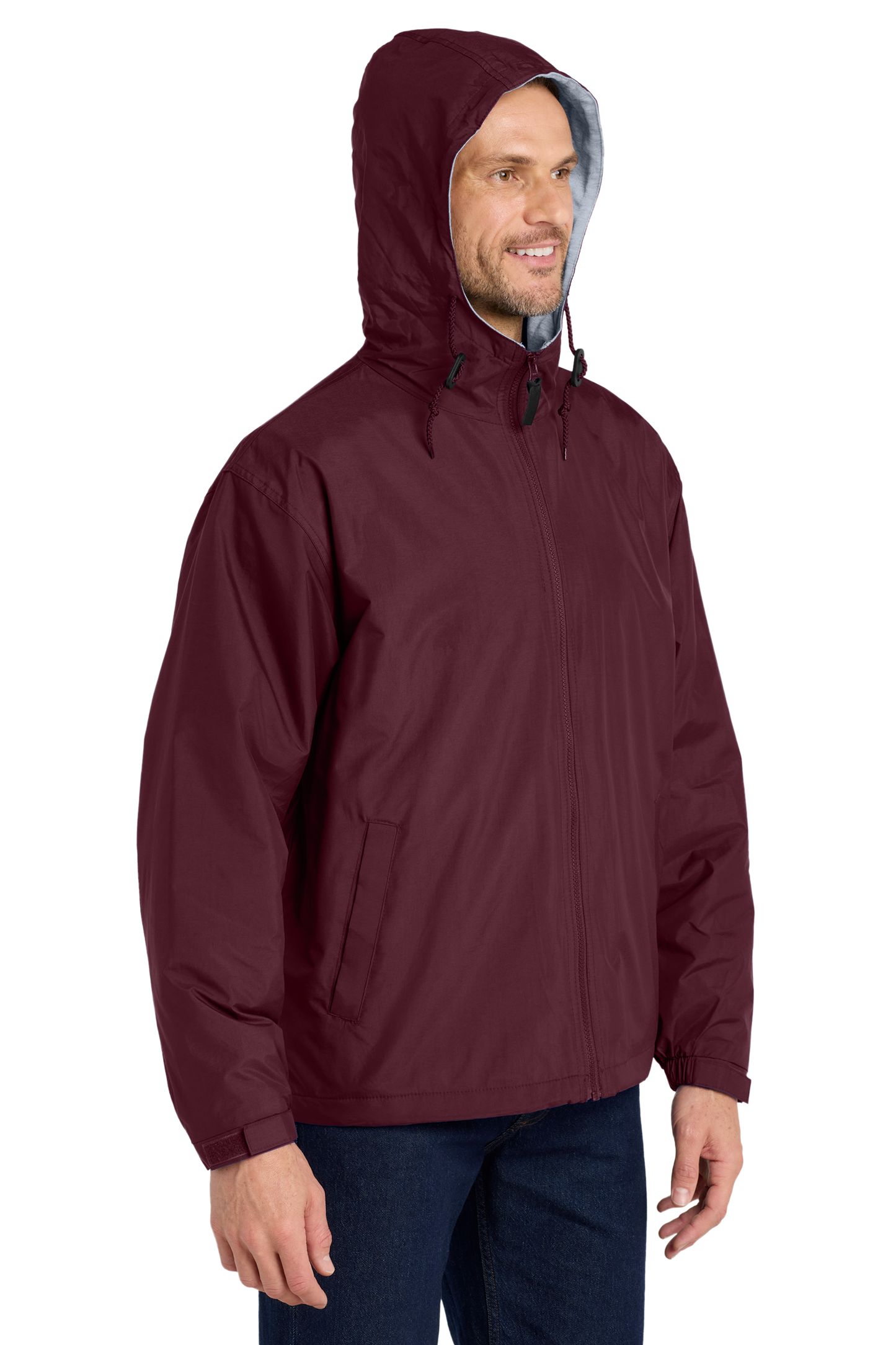 Port Authority® Team Jacket - Maroon / Light Oxford