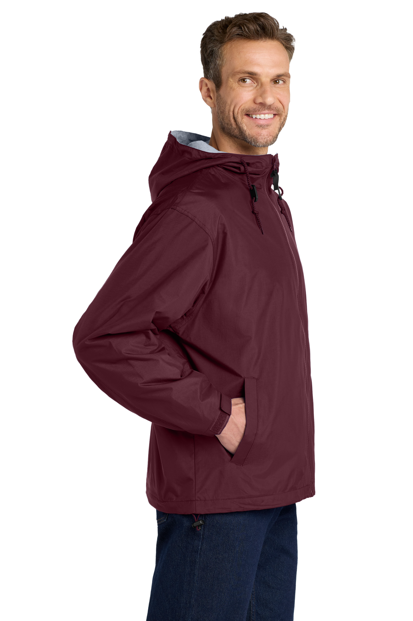 Port Authority® Team Jacket - Maroon / Light Oxford