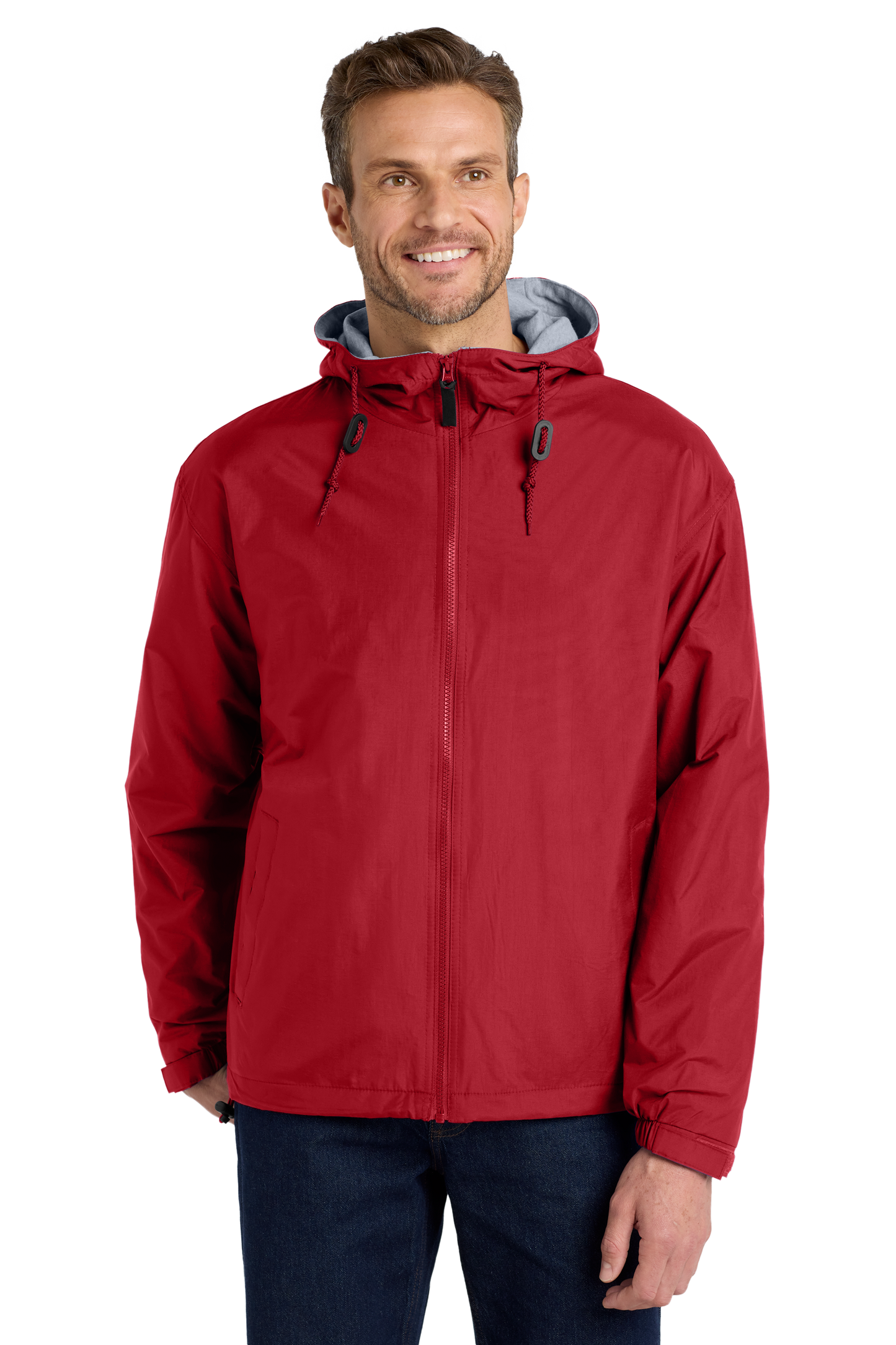 Port Authority® Team Jacket - Red / Light Oxford