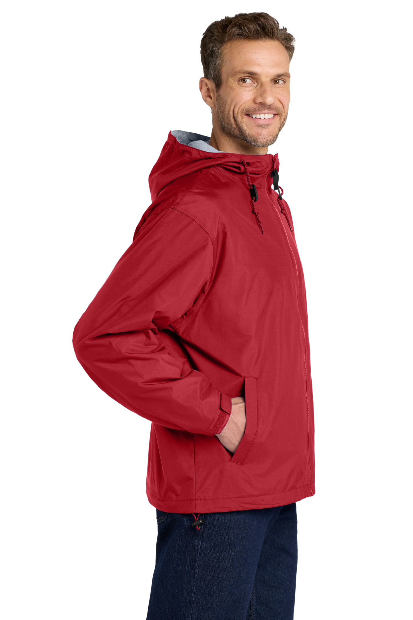 Port Authority® Team Jacket - Red / Light Oxford