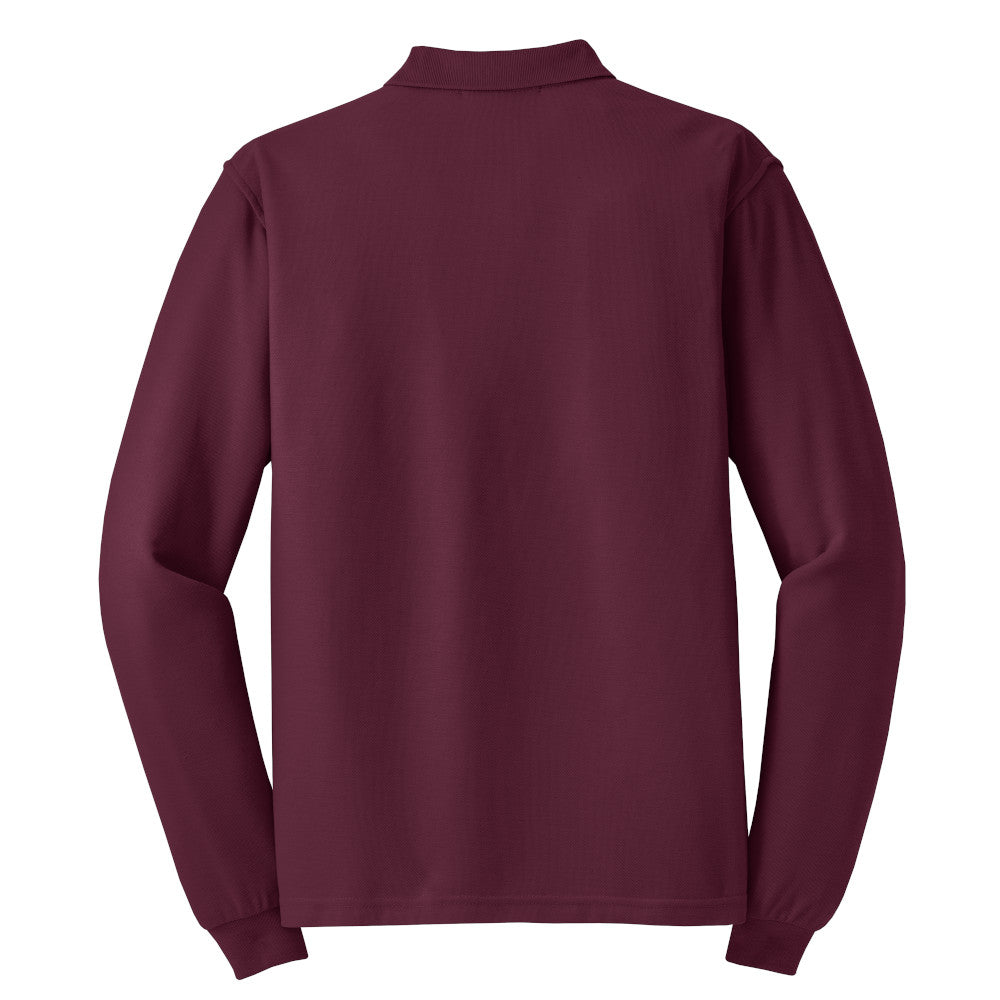 Port Authority® Silk Touch™ Long Sleeve Polo -Burgundy