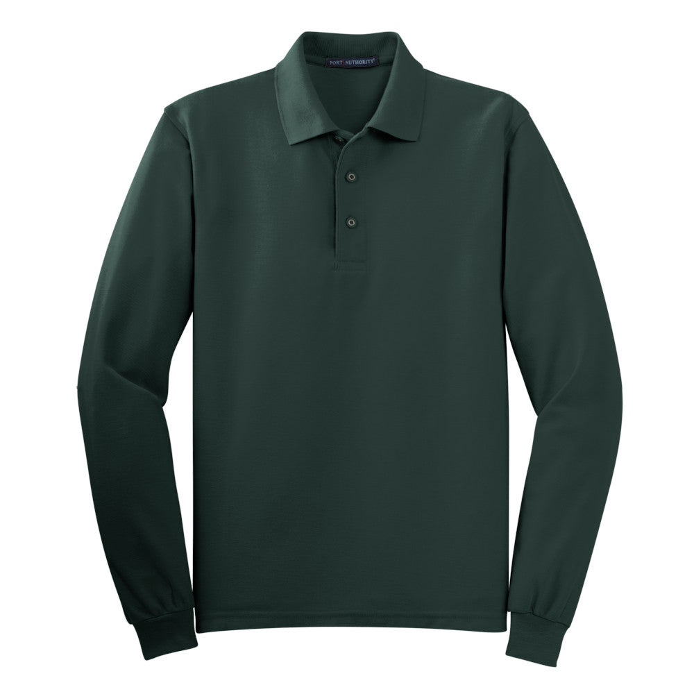 Port Authority® Silk Touch™ Long Sleeve Polo - Dark Green