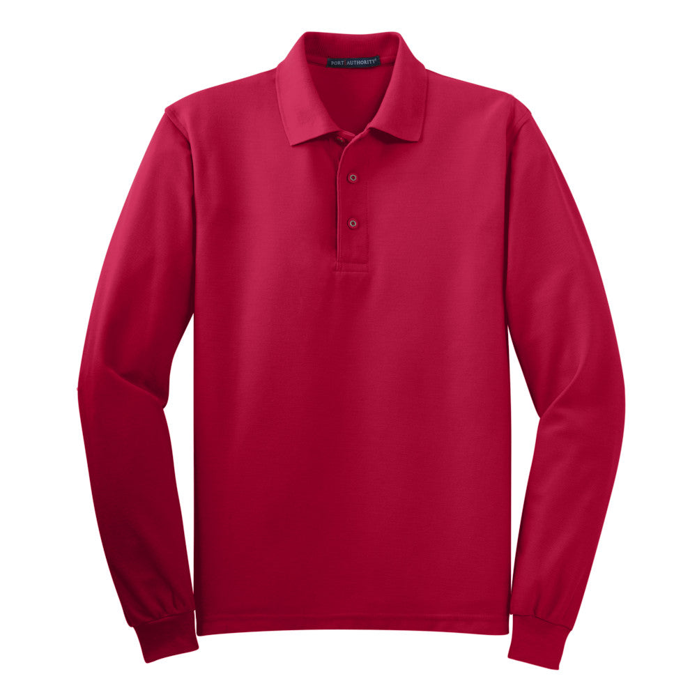 Port Authority® Silk Touch™ Long Sleeve Polo - Red