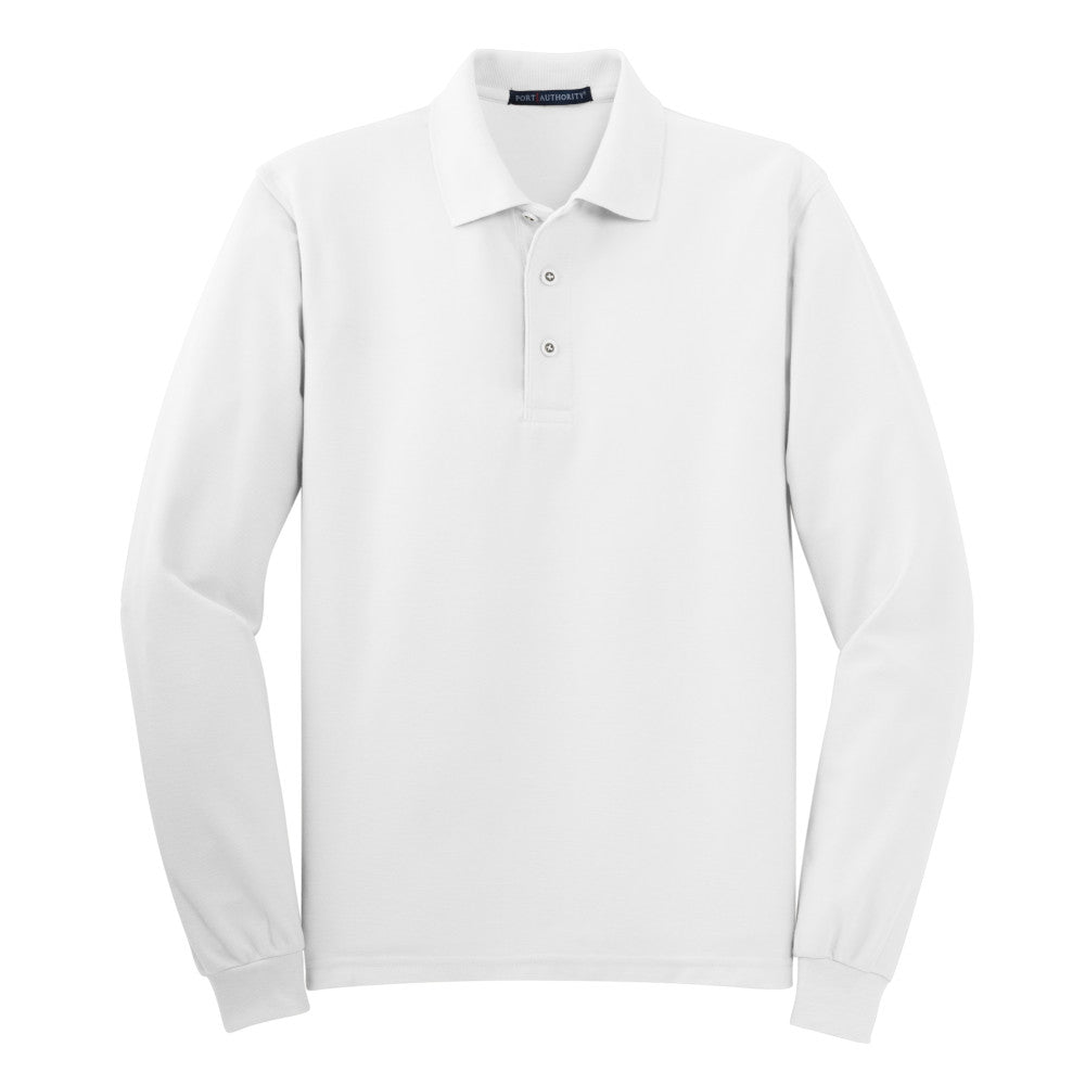 Port Authority® Silk Touch™ Long Sleeve Polo - White