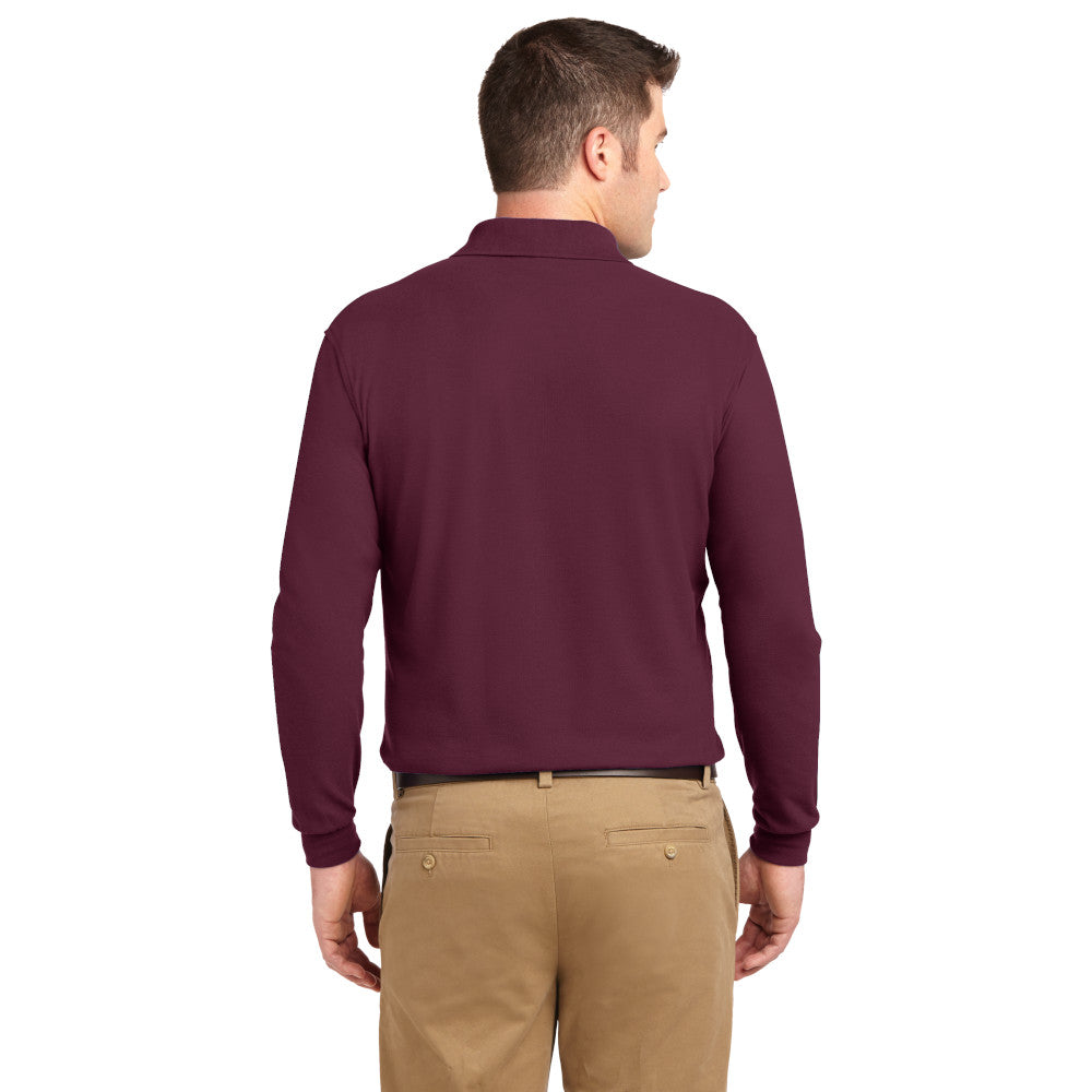 Port Authority® Silk Touch™ Long Sleeve Polo -Burgundy