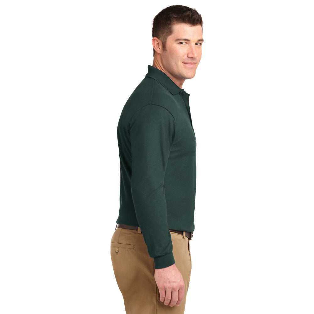 Port Authority® Silk Touch™ Long Sleeve Polo - Dark Green