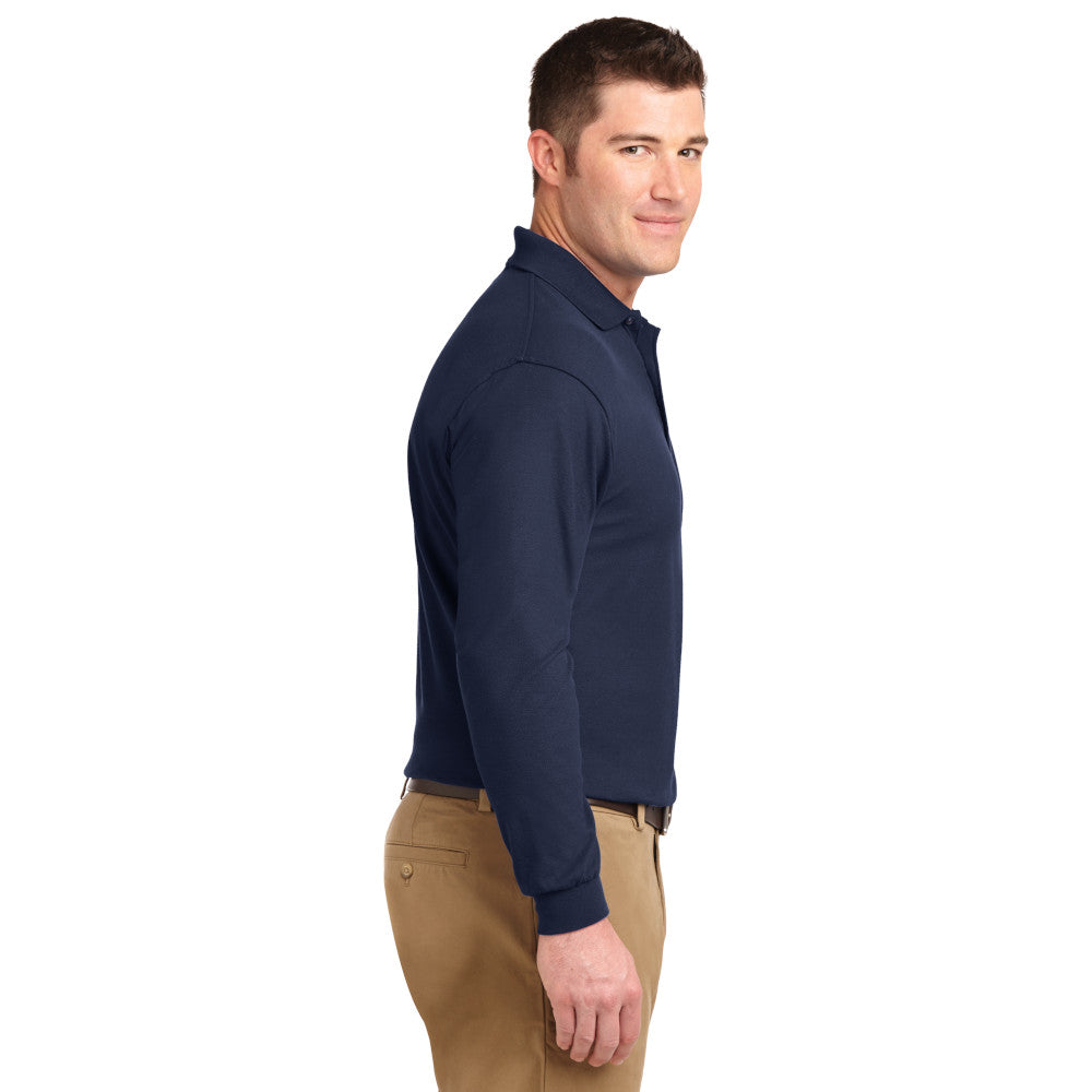 Port Authority® Silk Touch™ Long Sleeve Polo - Navy