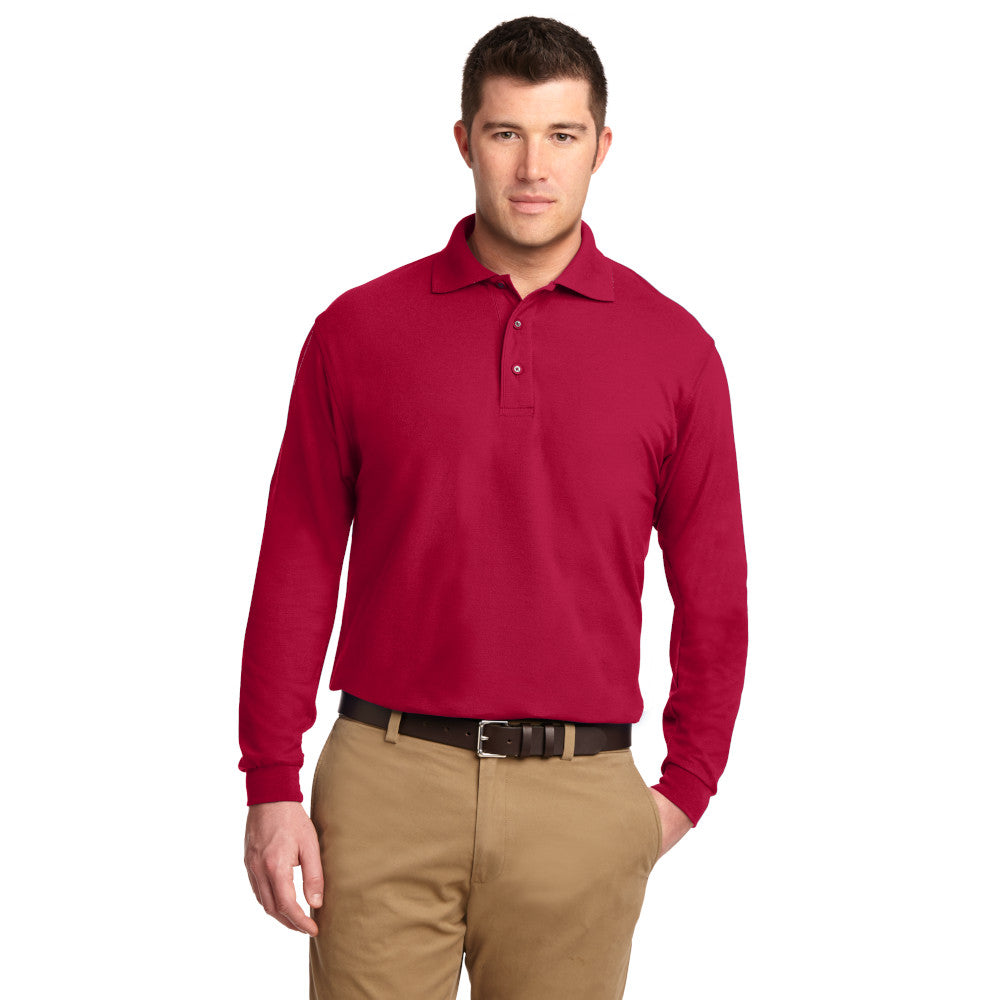 Port Authority® Silk Touch™ Long Sleeve Polo - Red