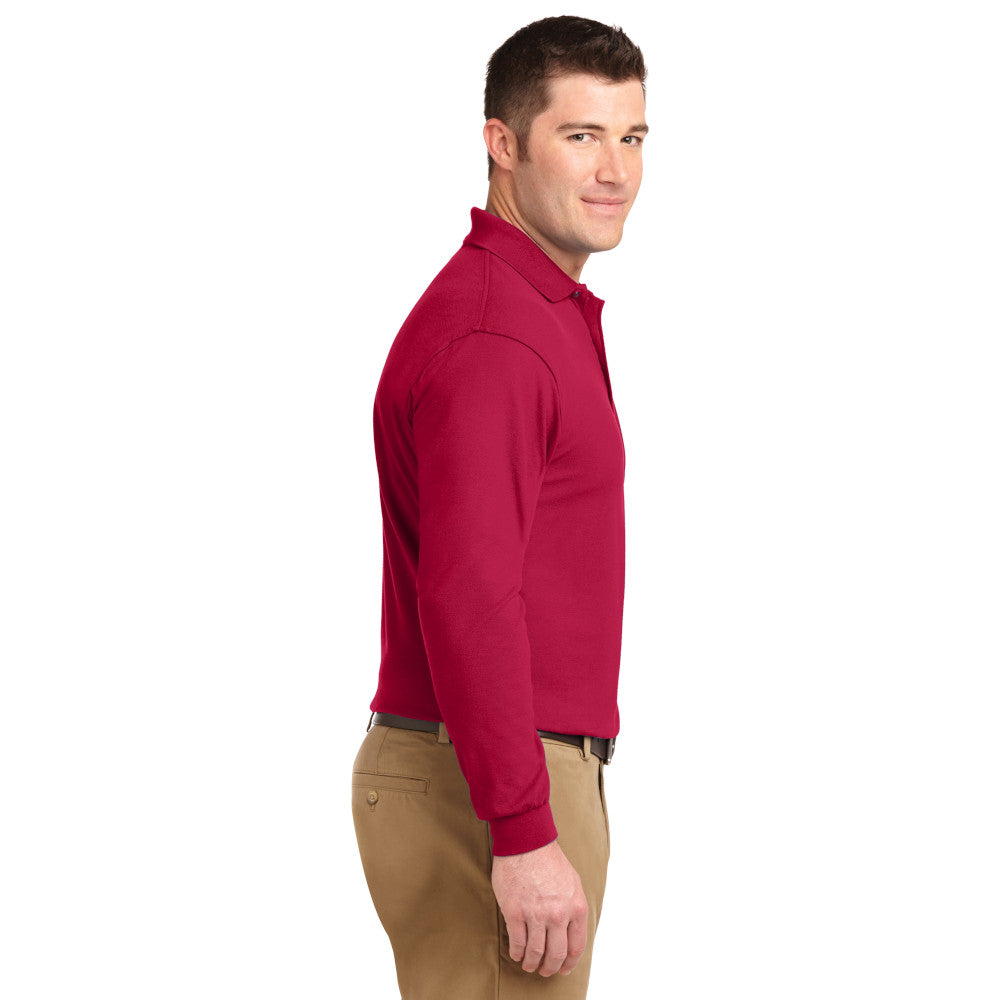 Port Authority® Silk Touch™ Long Sleeve Polo - Red