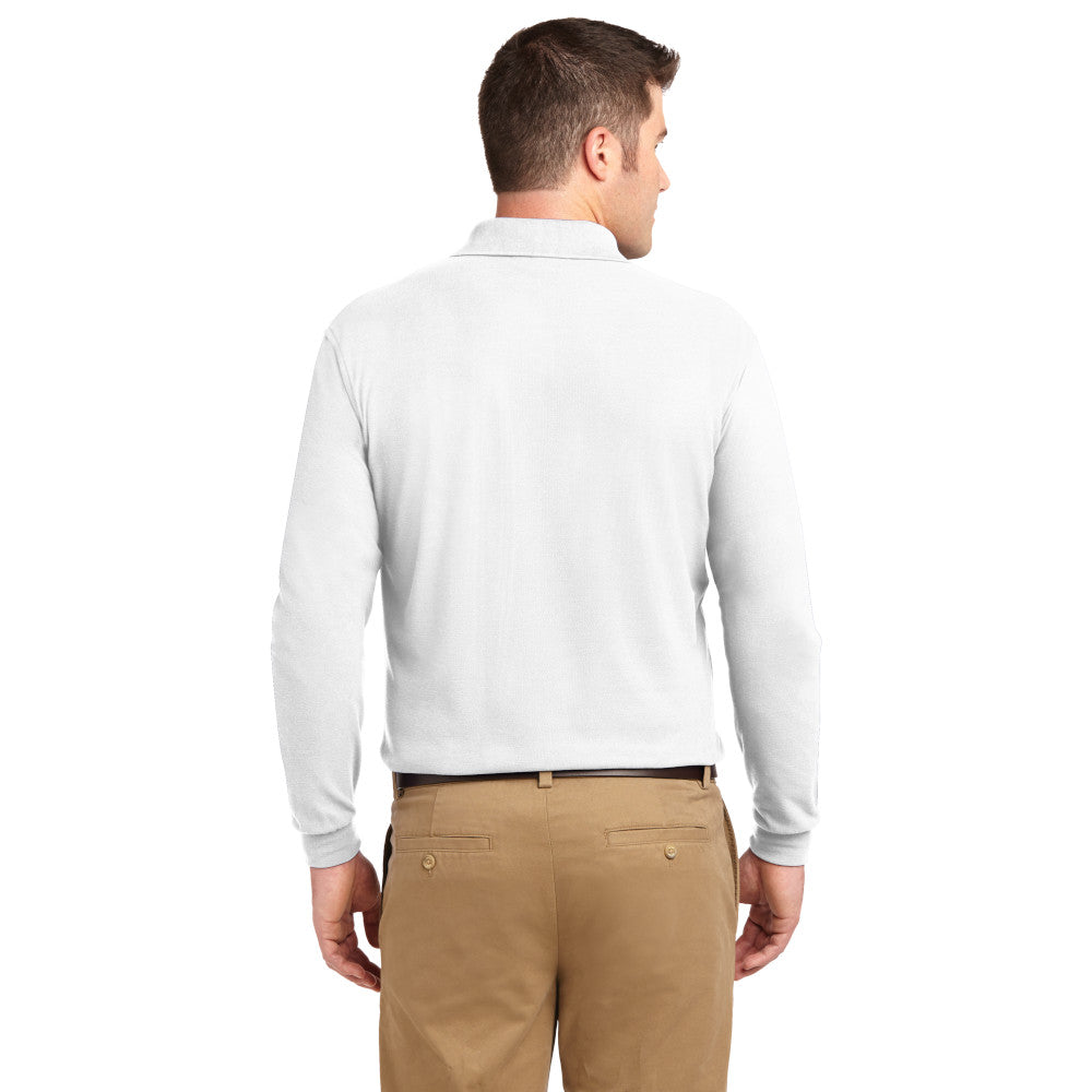 Port Authority® Silk Touch™ Long Sleeve Polo - White