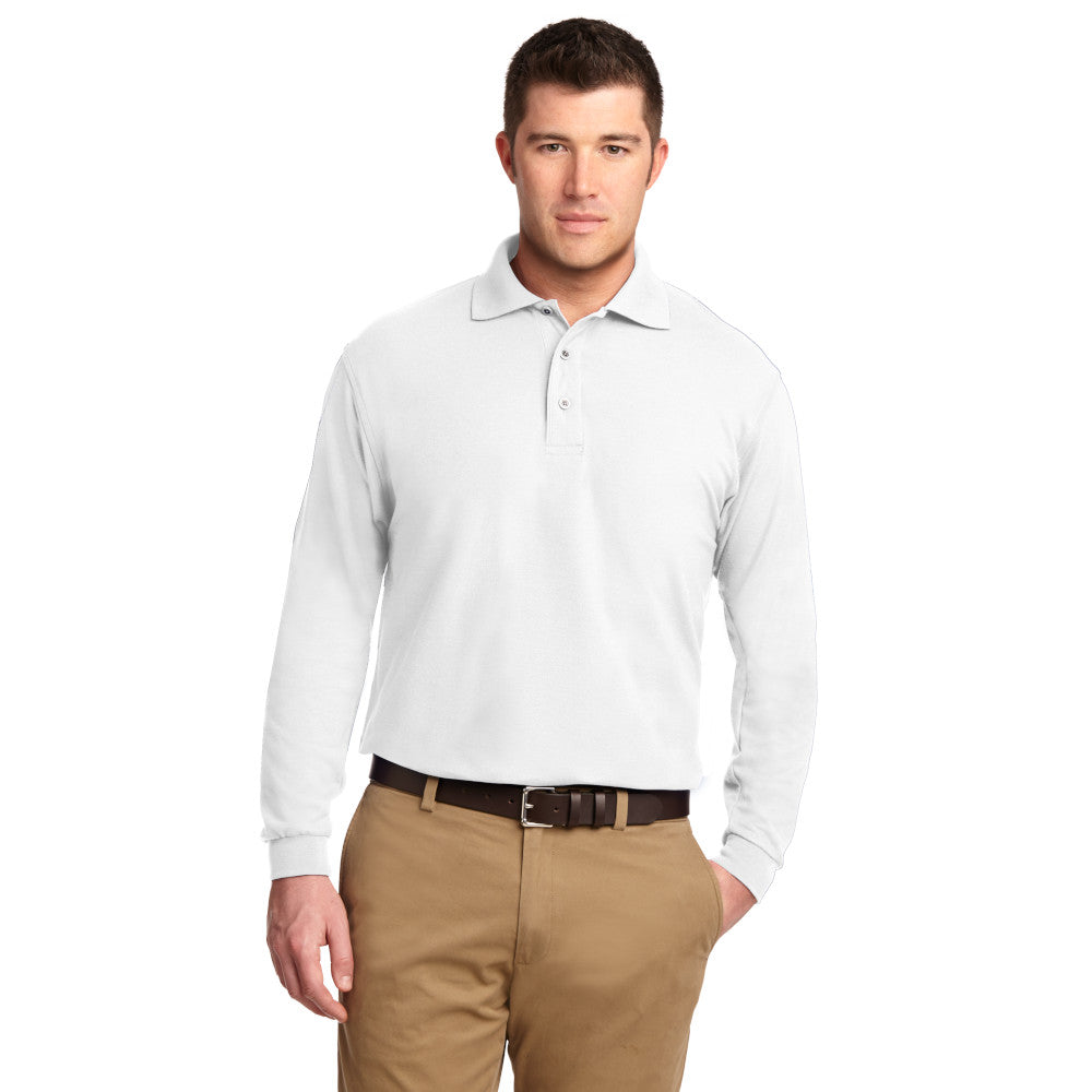 Port Authority® Silk Touch™ Long Sleeve Polo - White