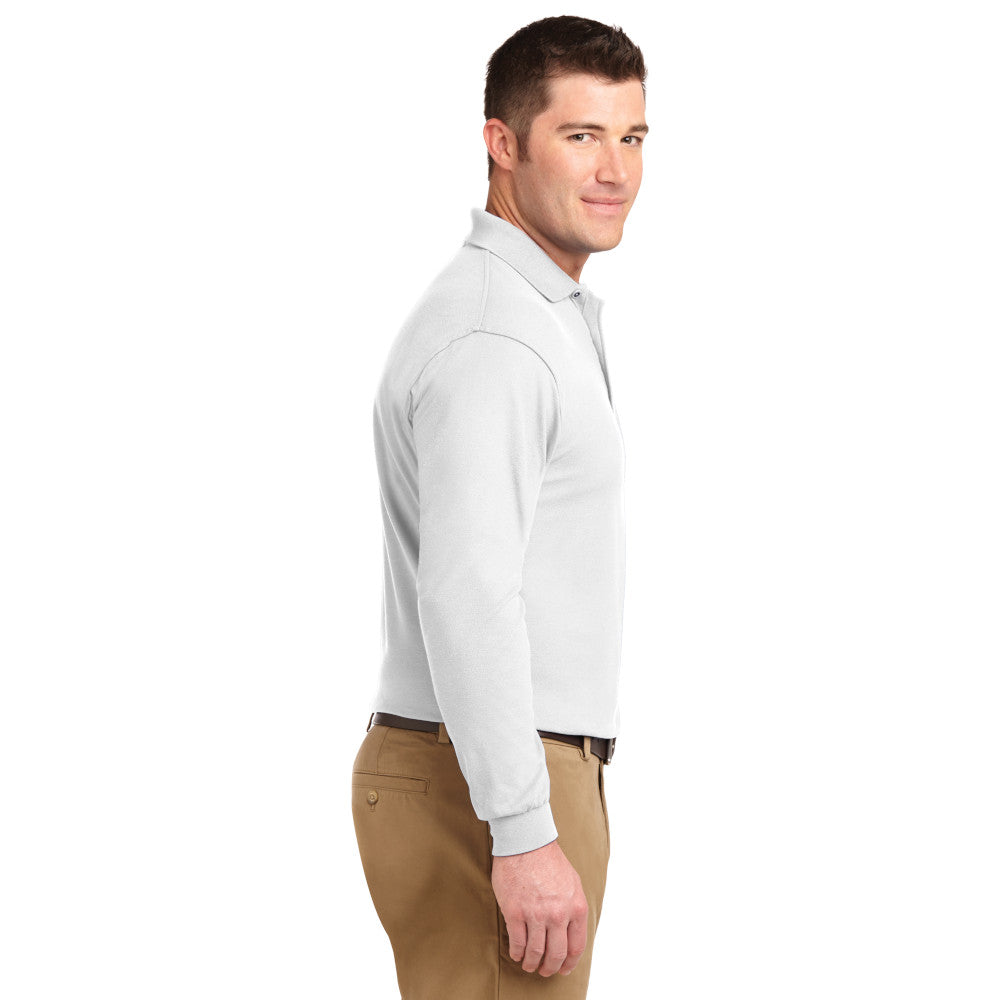 Port Authority® Silk Touch™ Long Sleeve Polo - White