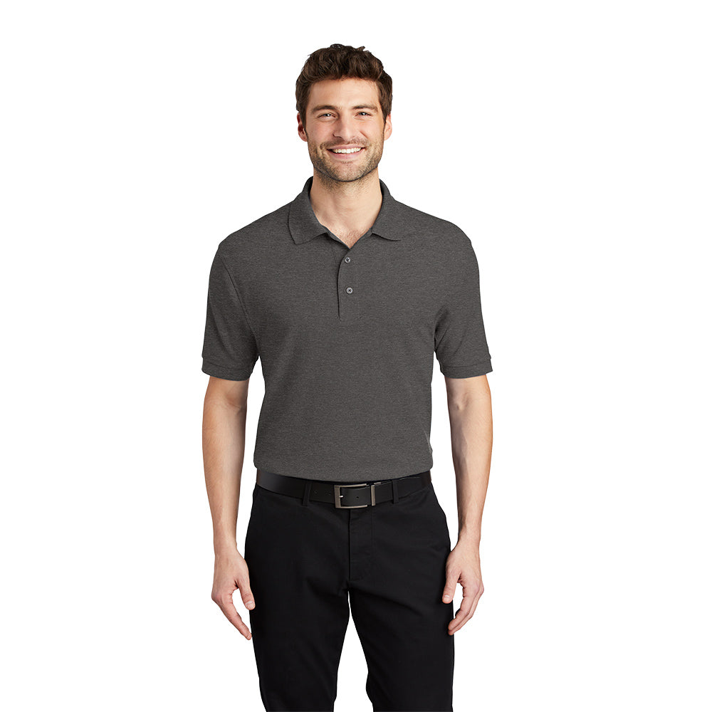 Port Authority® Silk Touch™ Polo - Charcoal Heather Grey