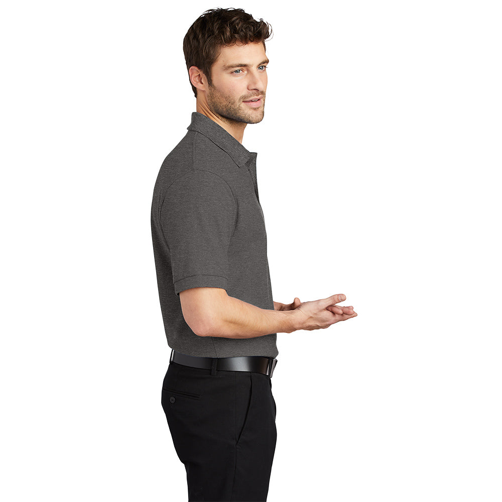 Port Authority® Silk Touch™ Polo - Charcoal Heather Grey