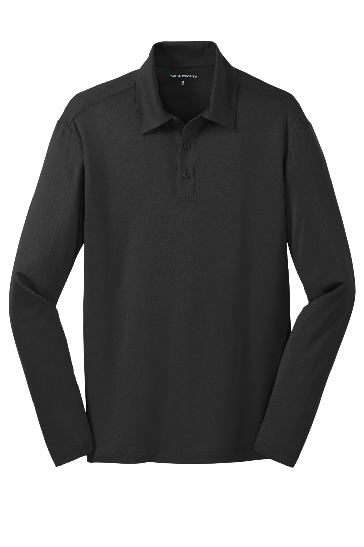 Port Authority® Silk Touch™ Performance Long Sleeve Polo - Black