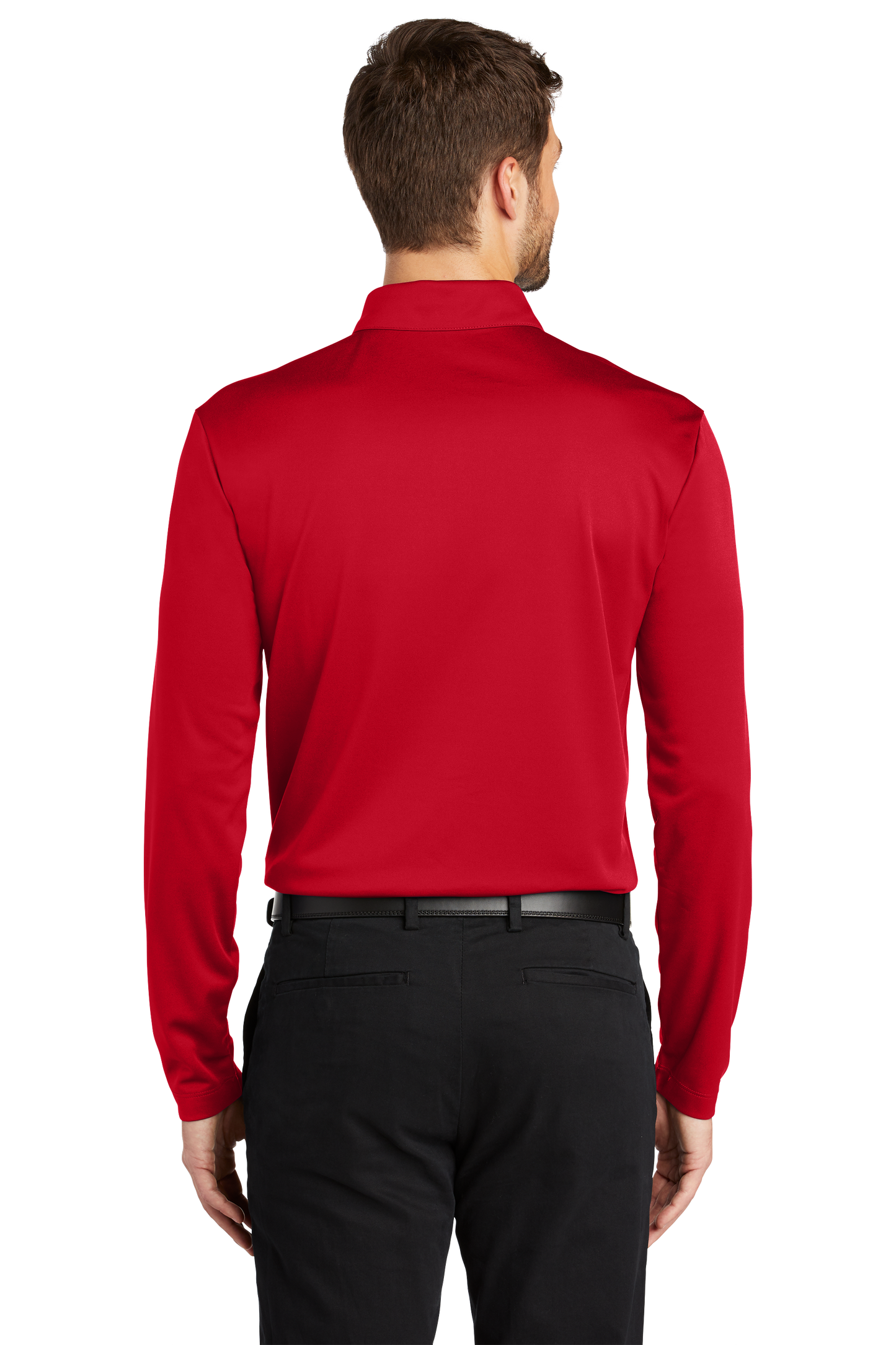 Port Authority® Silk Touch™ Performance Long Sleeve Polo - Red