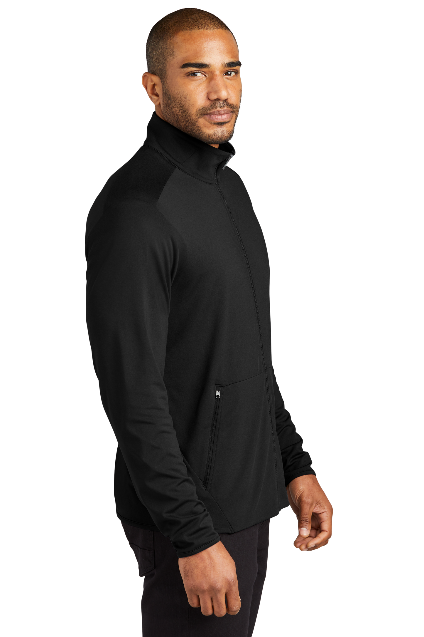 Port Authority® Accord Stretch Fleece Full-Zip - Black