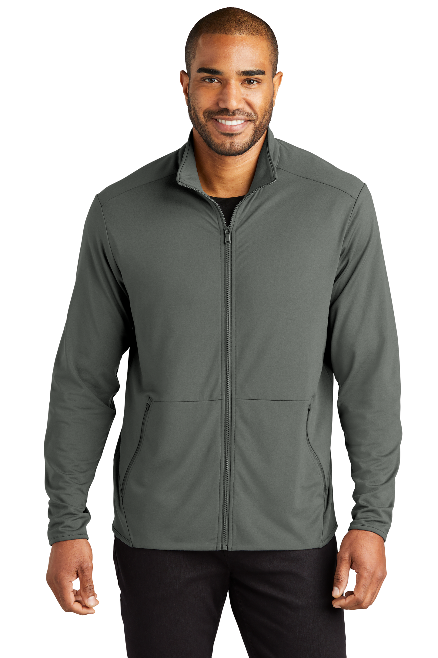 Port Authority® Accord Stretch Fleece Full-Zip - Pewter