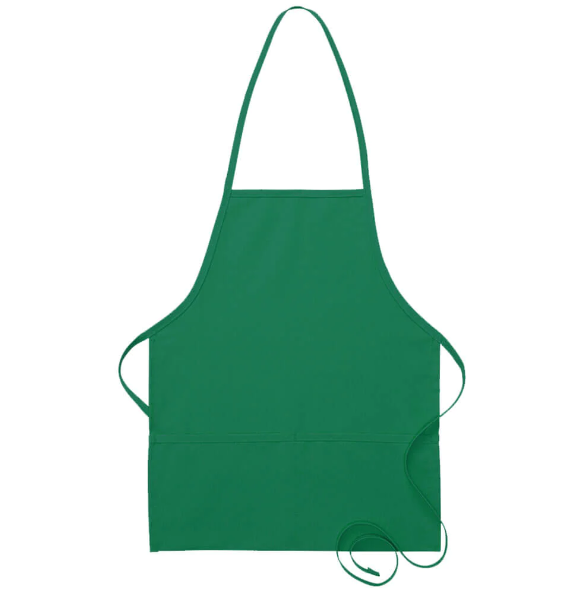 Deluxe Bib Apron (two pockets) - Kelly Green