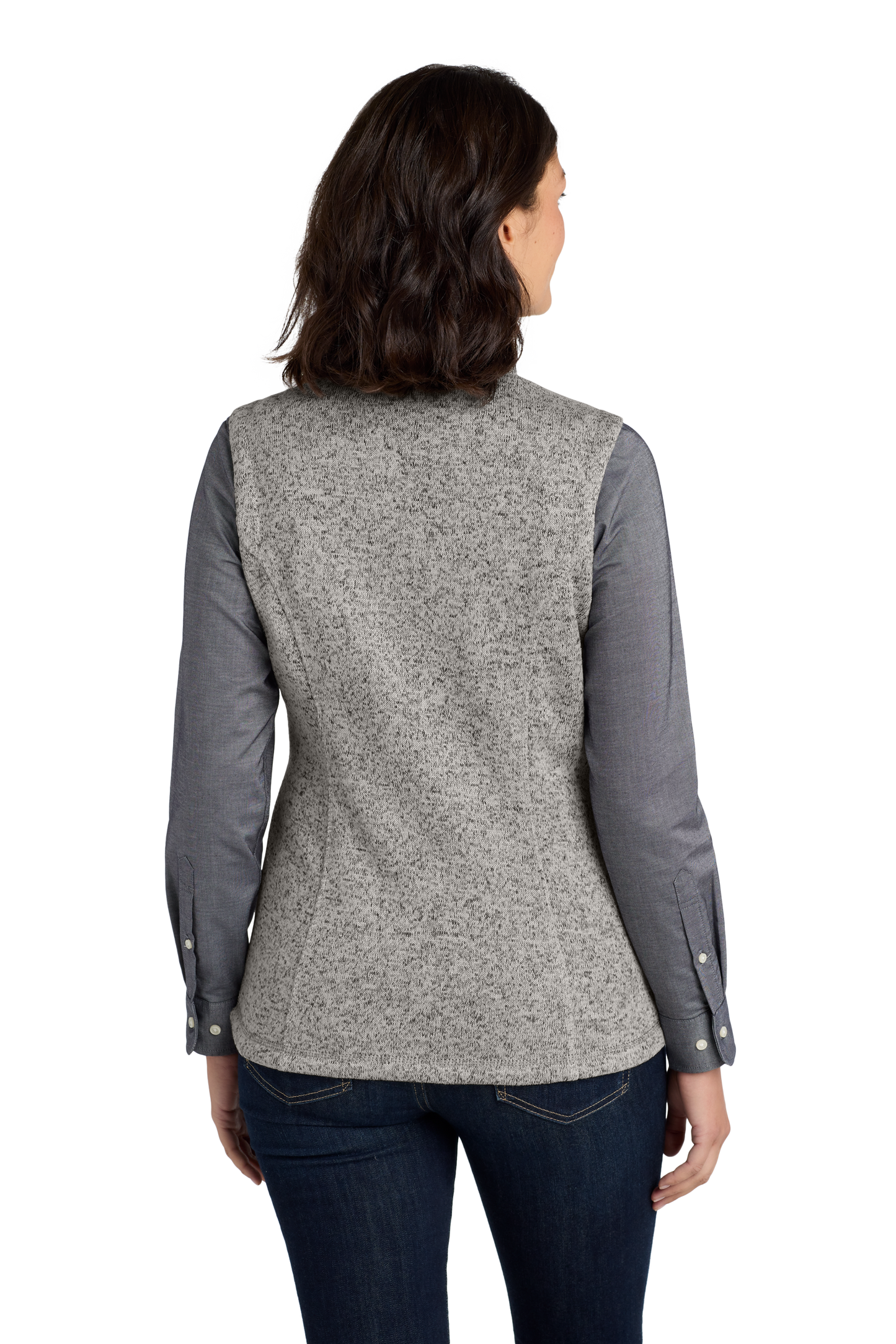 Port Authority ® Women's Sweater Fleece Vest - Grey Heather