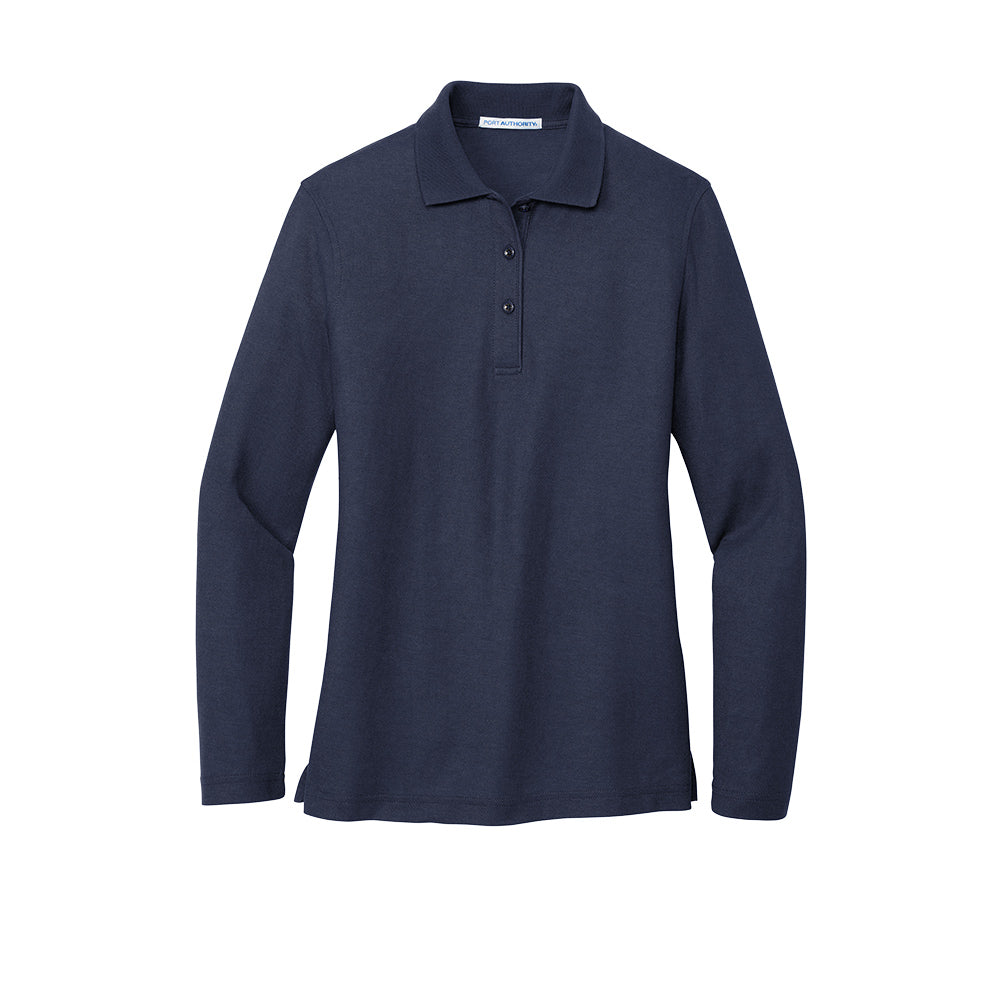 Port Authority® Women's Silk Touch™ Long Sleeve Polo - Navy