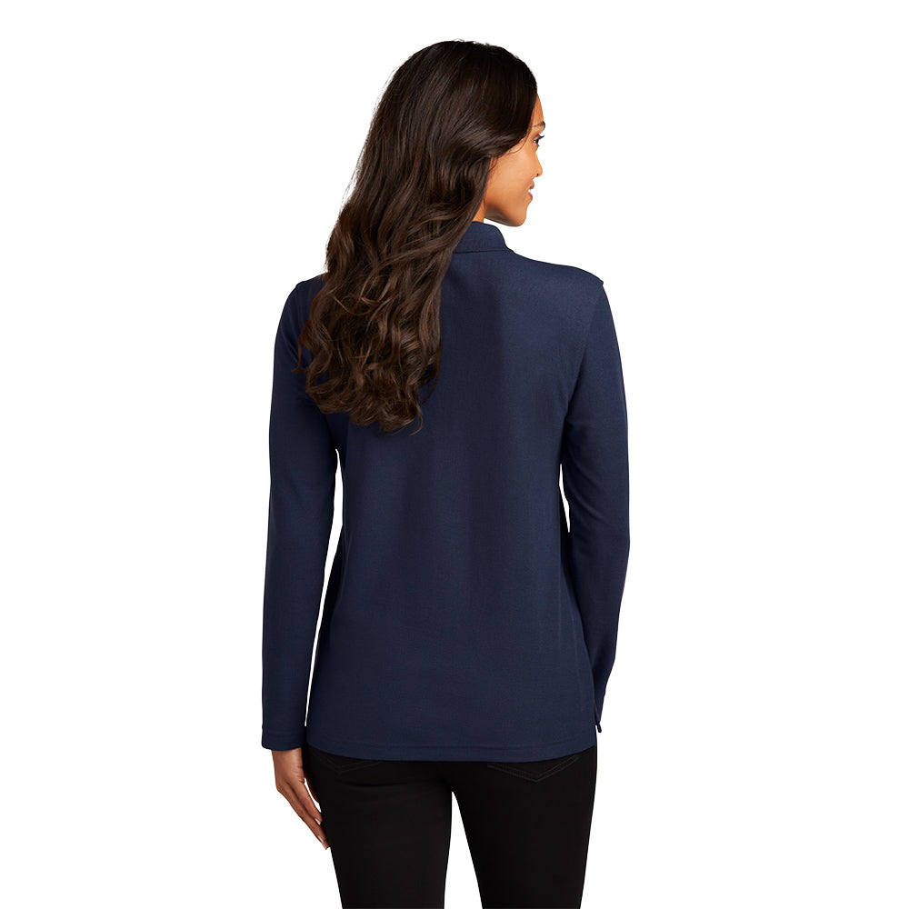 Port Authority® Women's Silk Touch™ Long Sleeve Polo - Navy