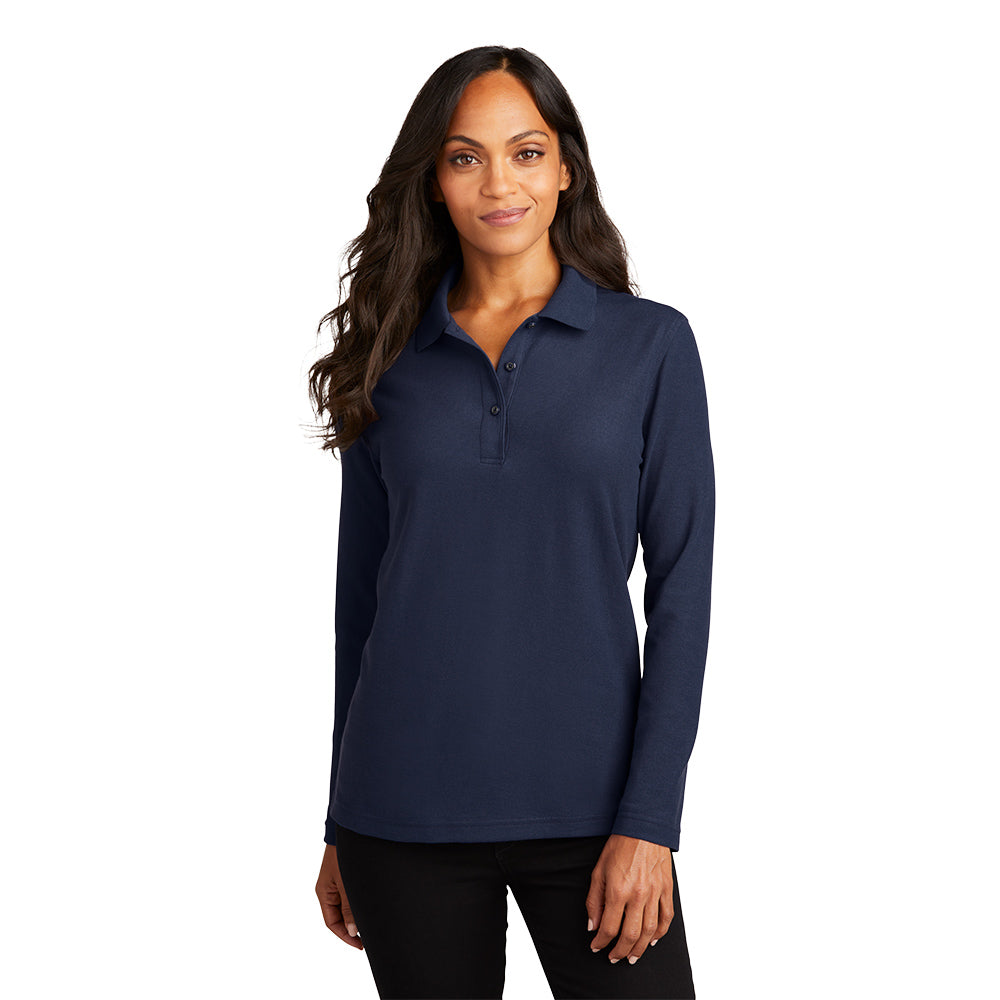 Port Authority® Women's Silk Touch™ Long Sleeve Polo - Navy