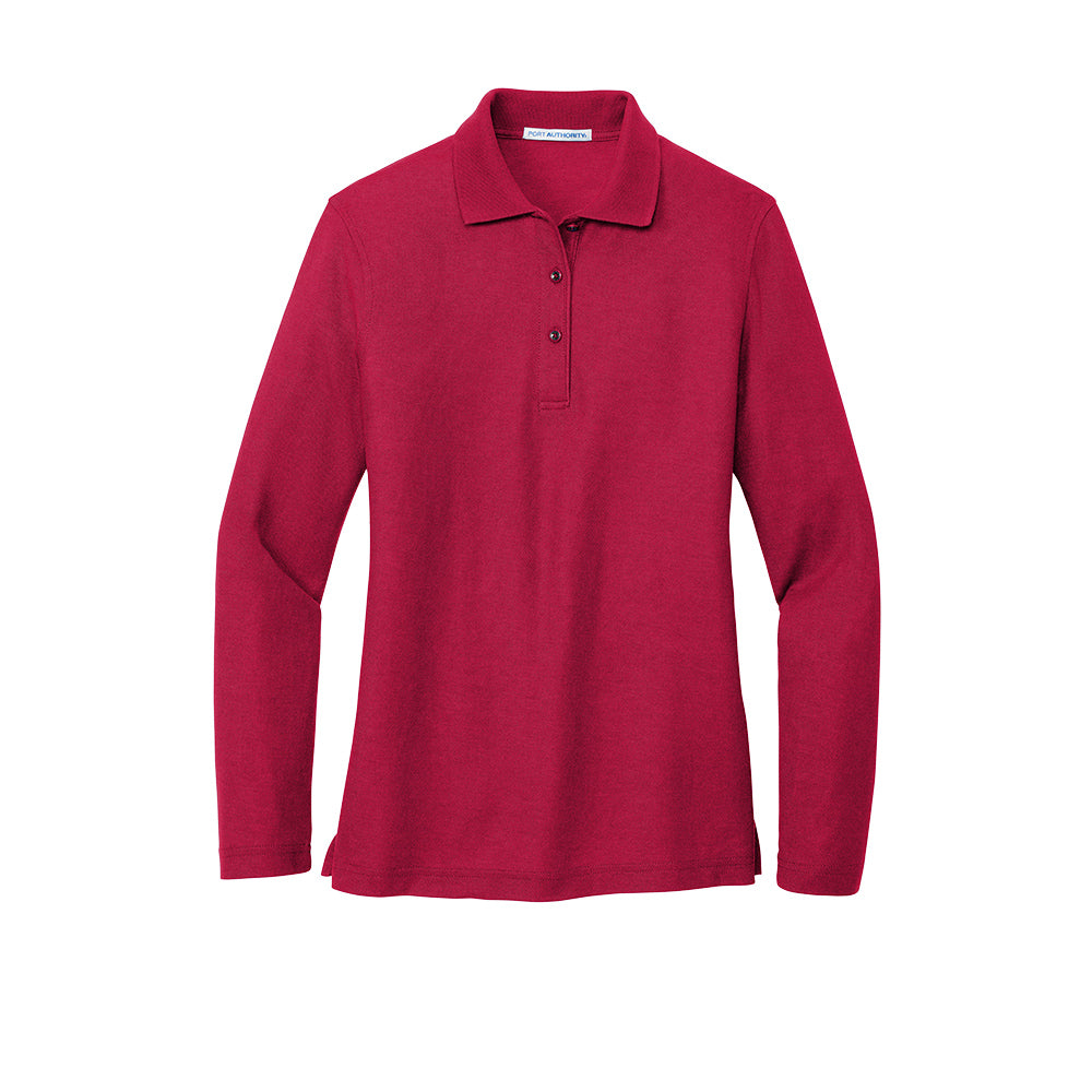 Port Authority® Women's Silk Touch™ Long Sleeve Polo - Red