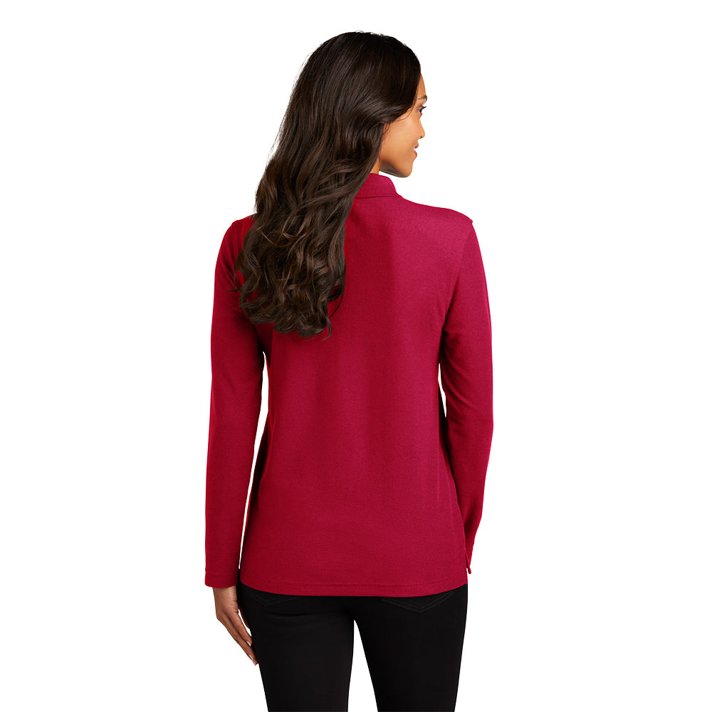 Port Authority® Women's Silk Touch™ Long Sleeve Polo - Red