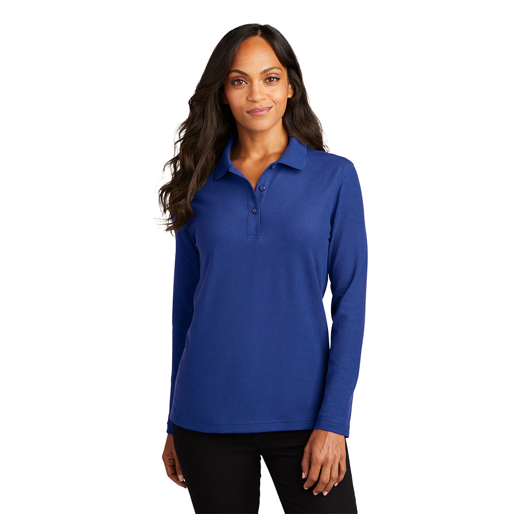 Port Authority® Women's Silk Touch™ Long Sleeve Polo - Royal