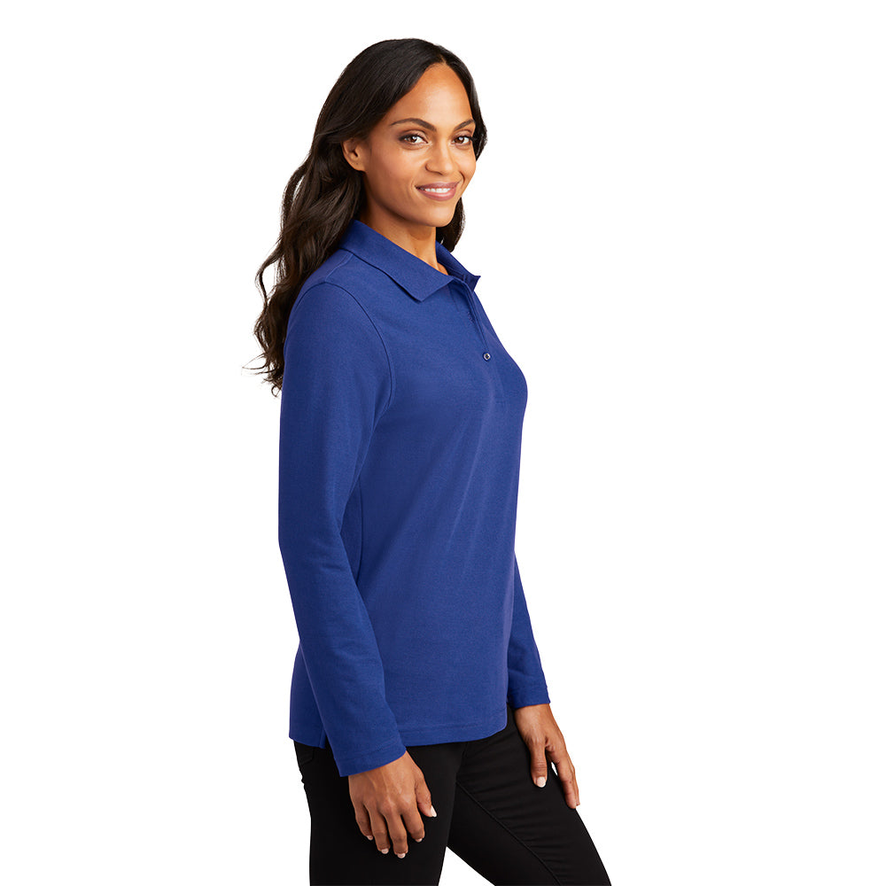 Port Authority® Women's Silk Touch™ Long Sleeve Polo - Royal