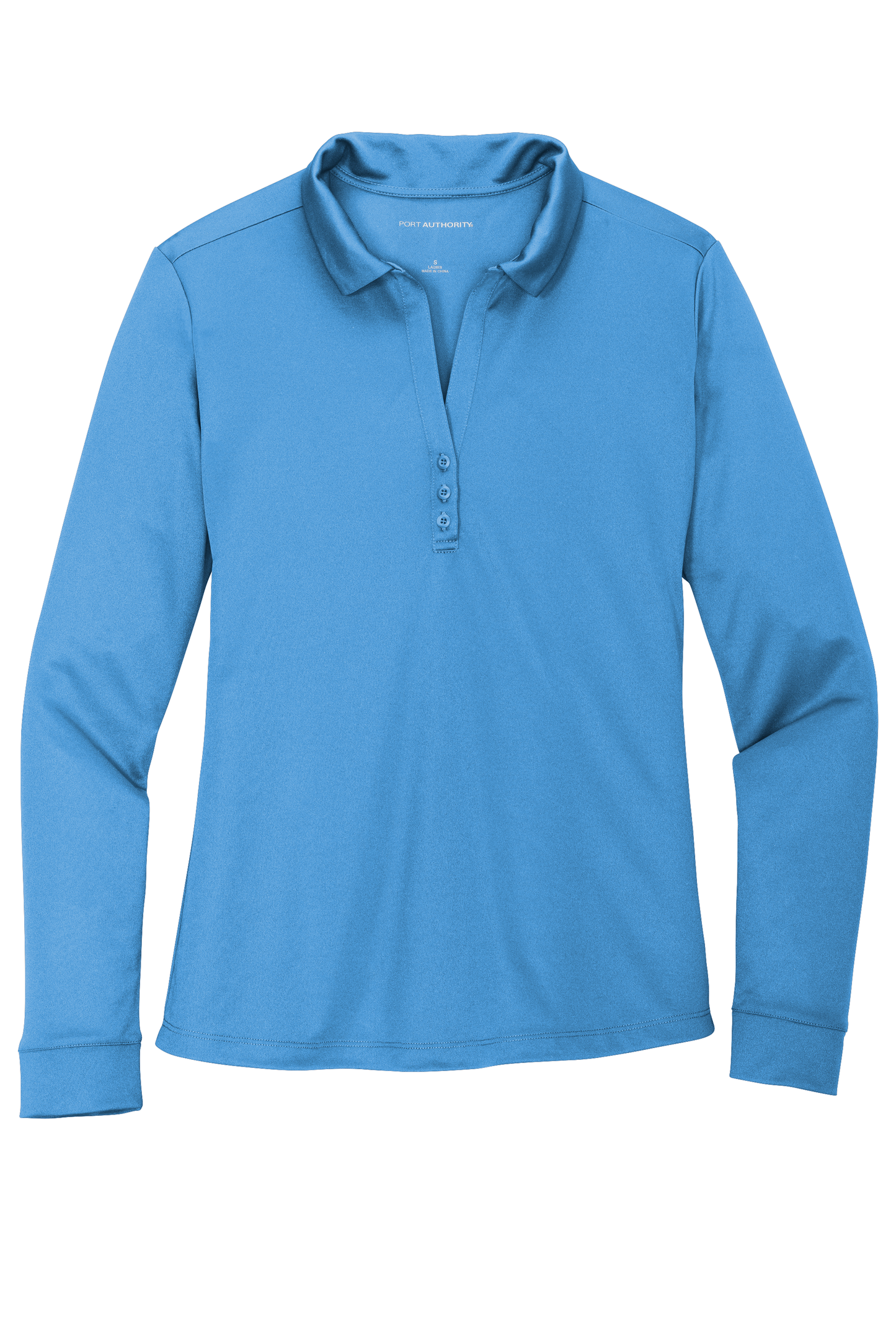 Port Authority ® Women's Silk Touch ™ Performance Long Sleeve Polo - Carolina Blue