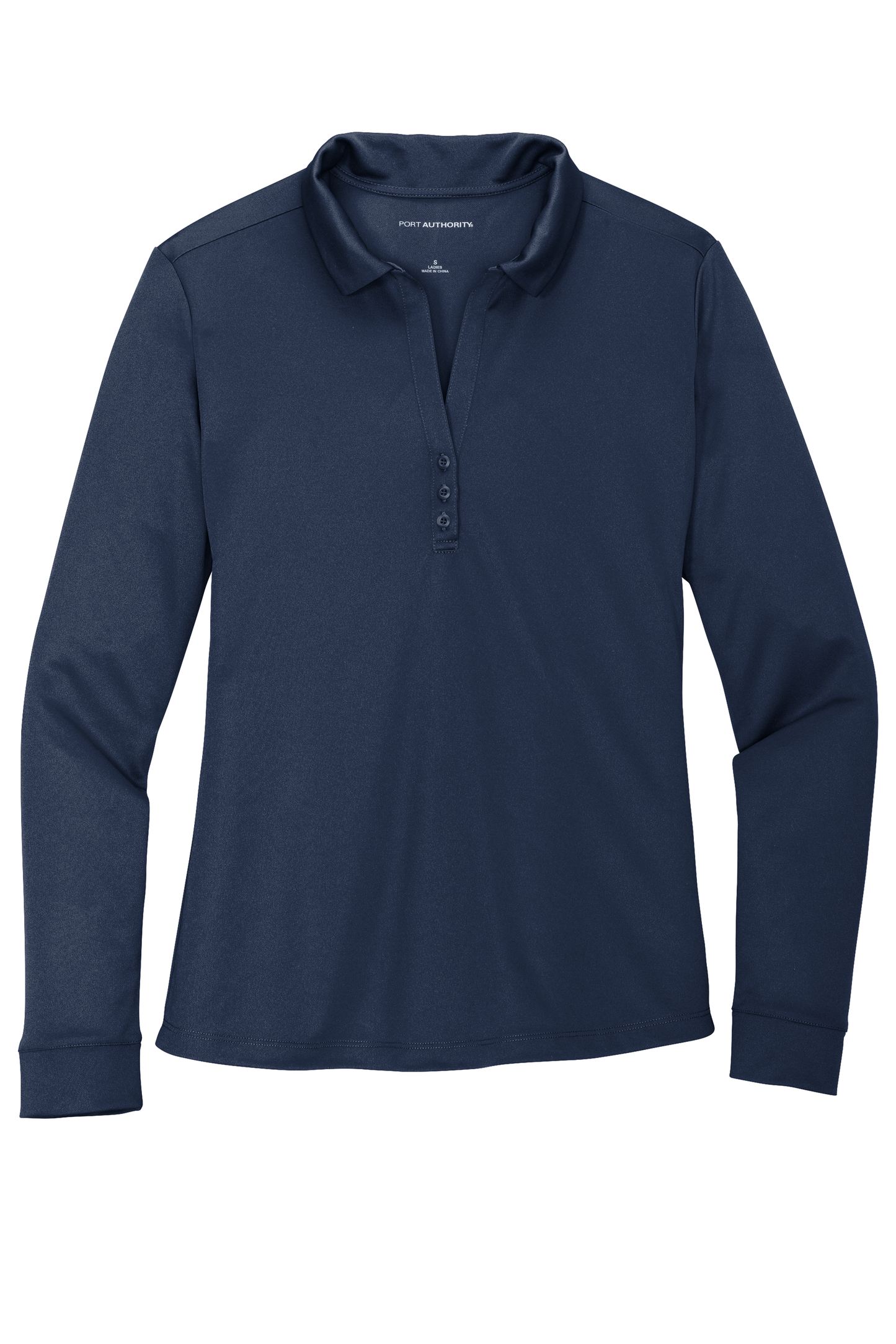 Port Authority ® Women's Silk Touch ™ Performance Long Sleeve Polo - Navy