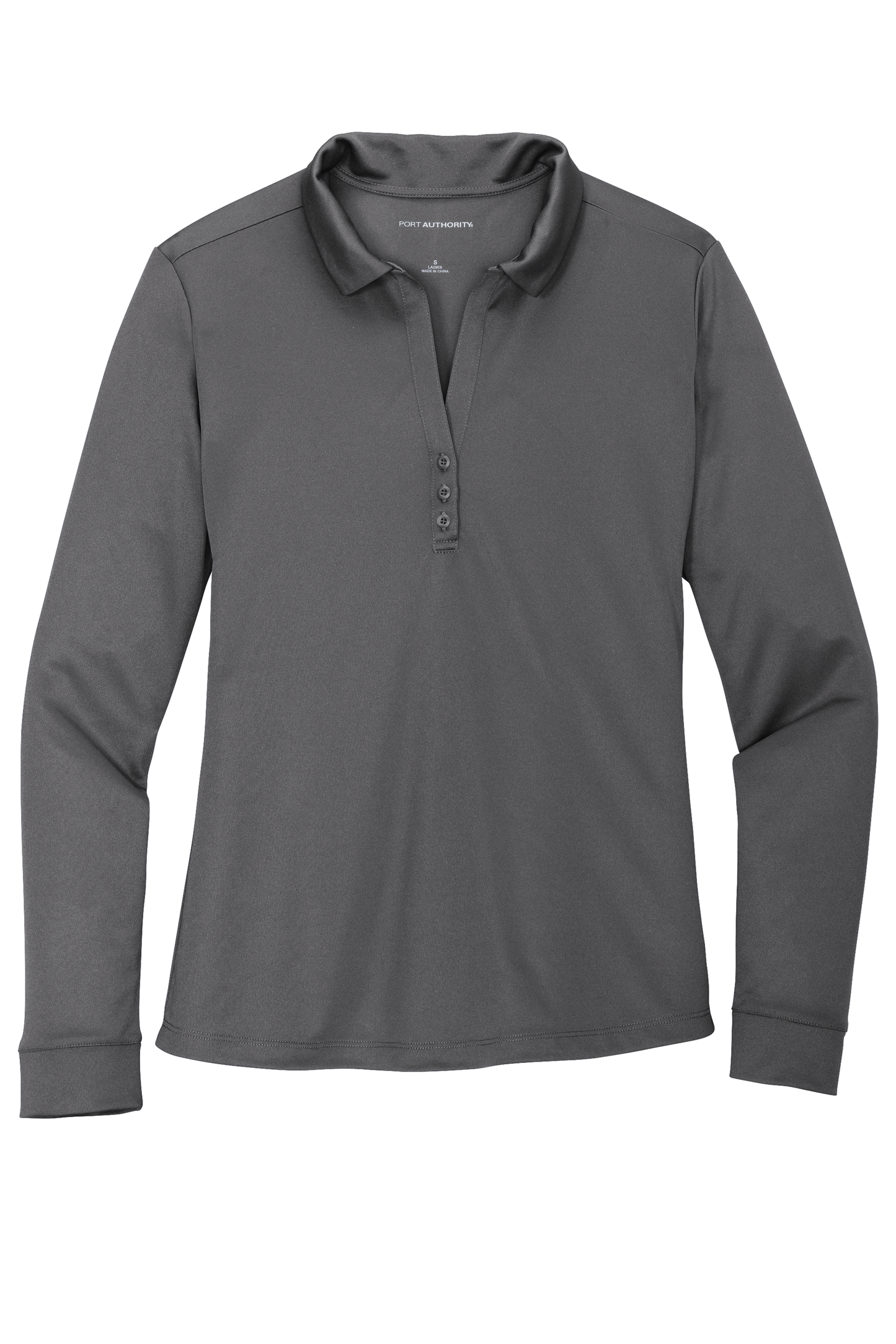 Port Authority ® Women's Silk Touch ™ Performance Long Sleeve Polo - Steel Grey