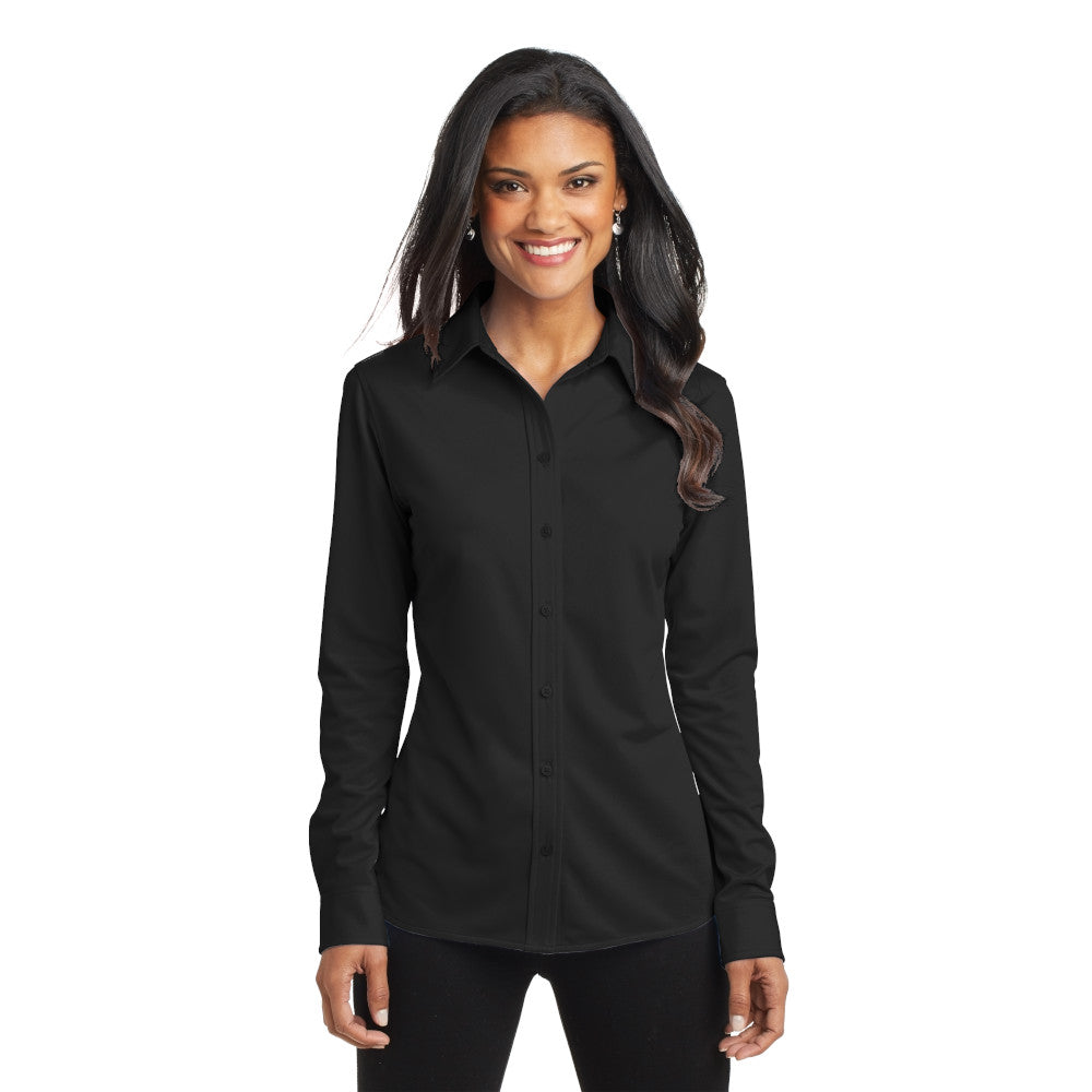 Port Authority® Women's Dimension Knit Dress Shirt - Black