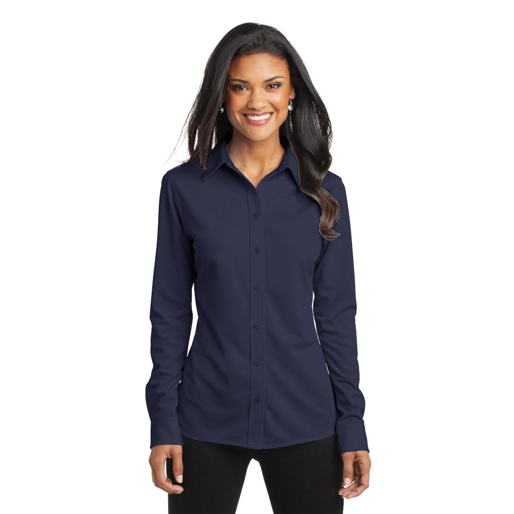 Port Authority® Women's Dimension Knit Dress Shirt - Dark Navy