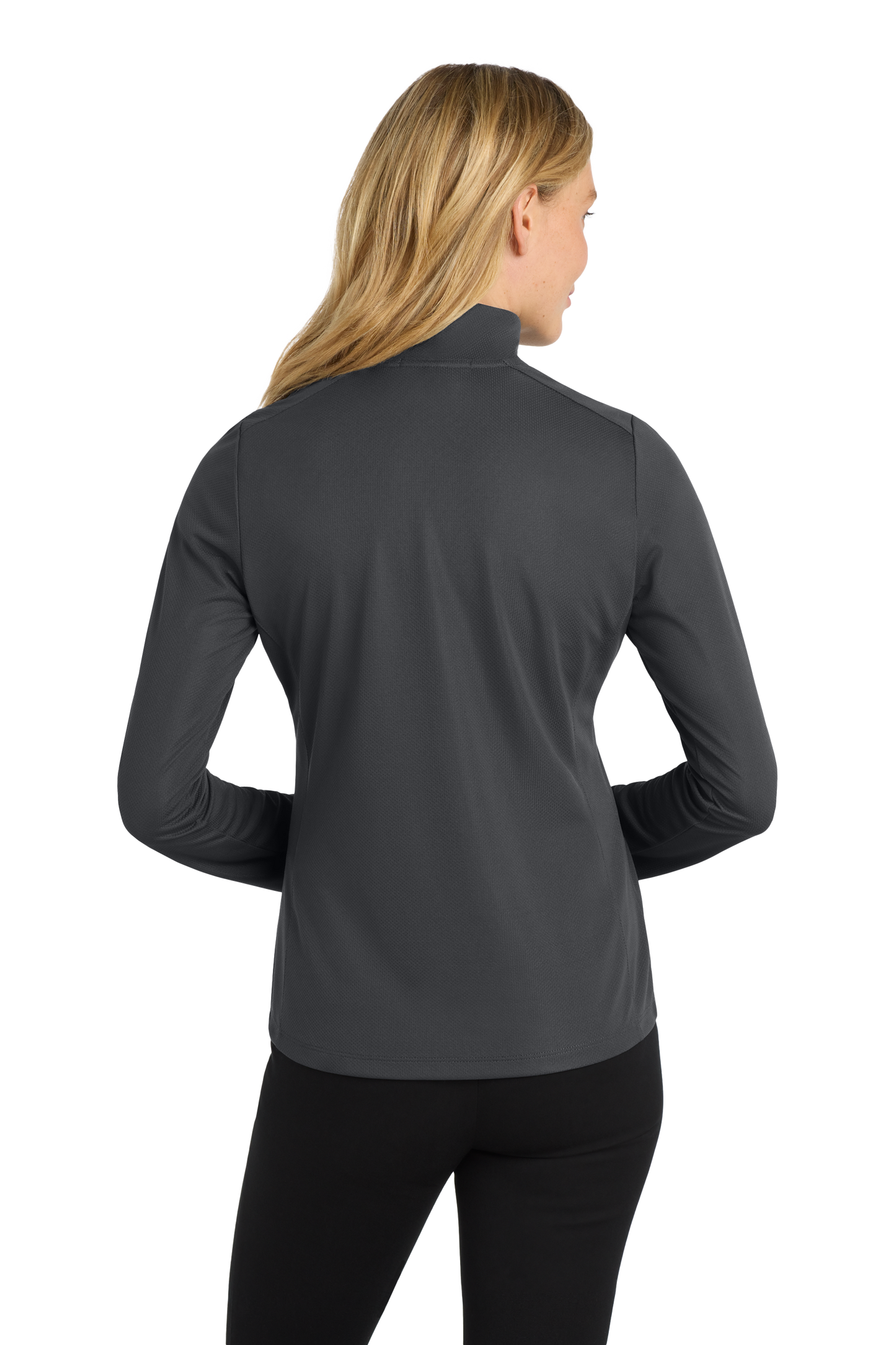 Port Authority® Women's Pinpoint Mesh 1/2-Zip - Battleship Grey