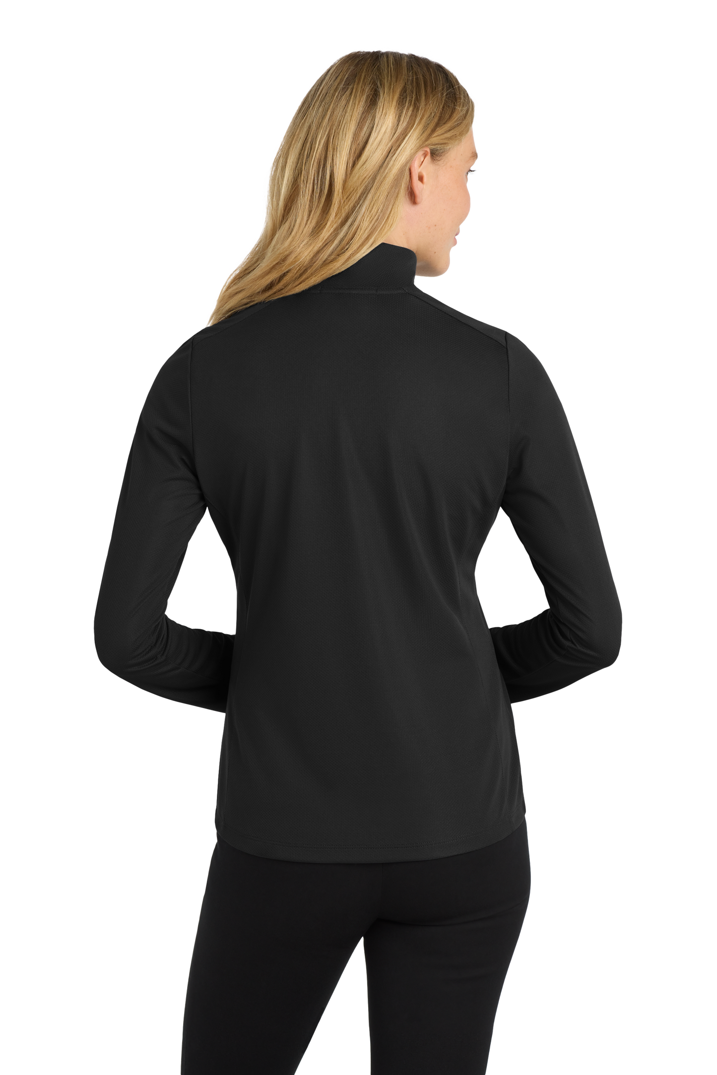 Port Authority® Women's Pinpoint Mesh 1/2-Zip - Black