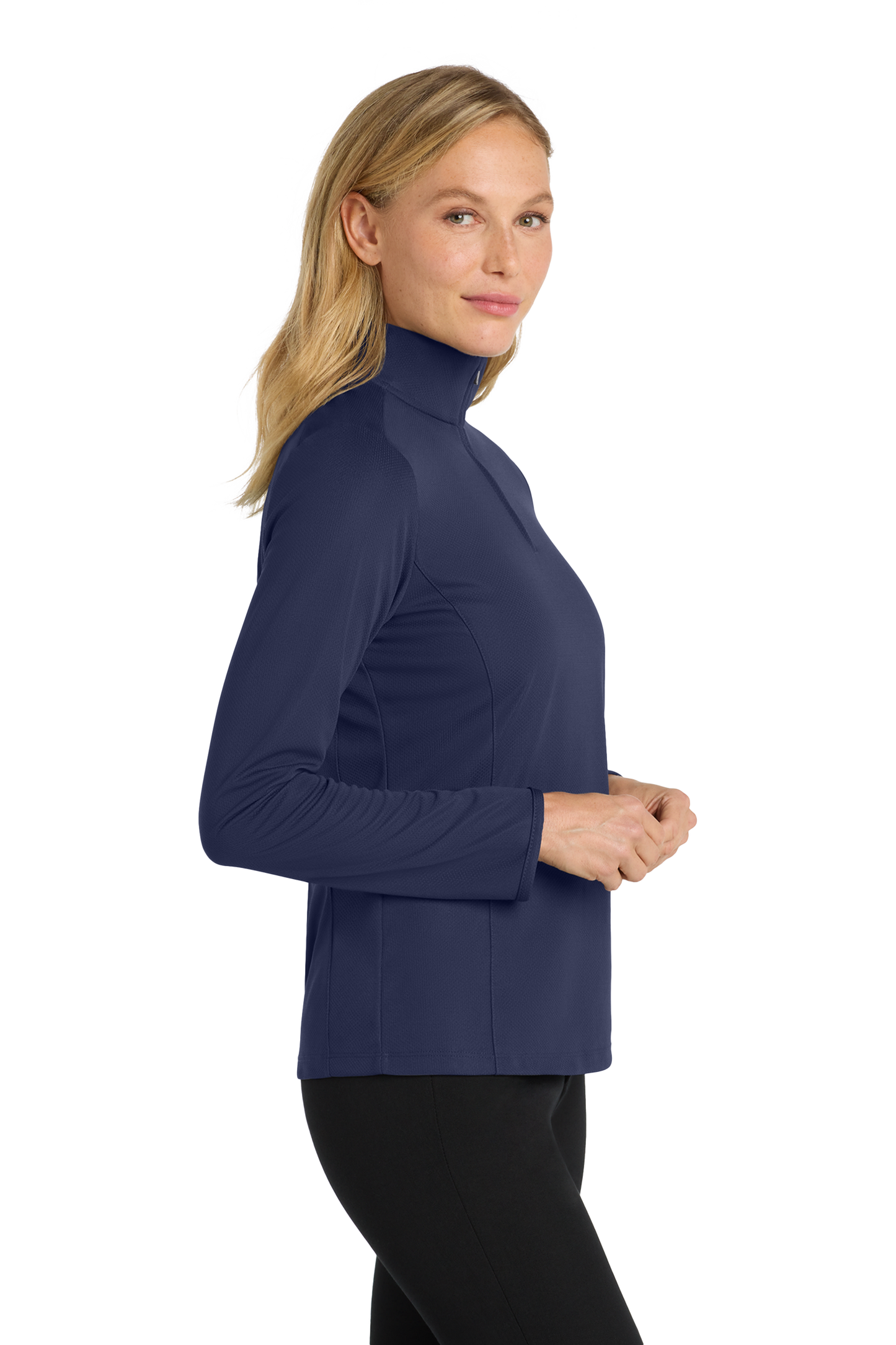 Port Authority® Women's Pinpoint Mesh 1/2-Zip - True Navy