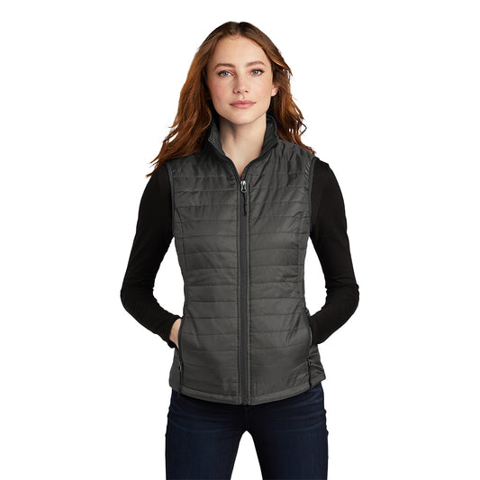 Port Authority® Women's Packable Puffy Vest - Sterling Grey / Graphite