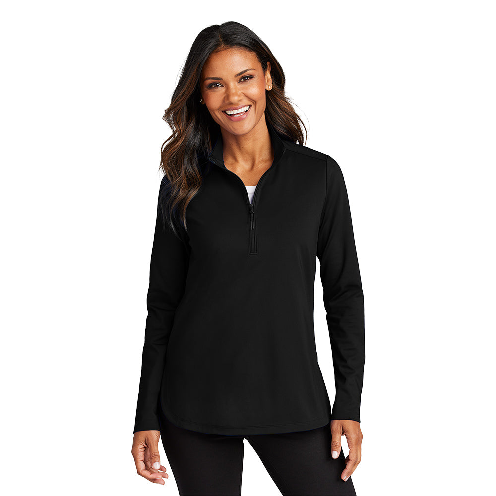 Port Authority® Ladies C-FREE® Double Knit 1/4-Zip -Deep  Black