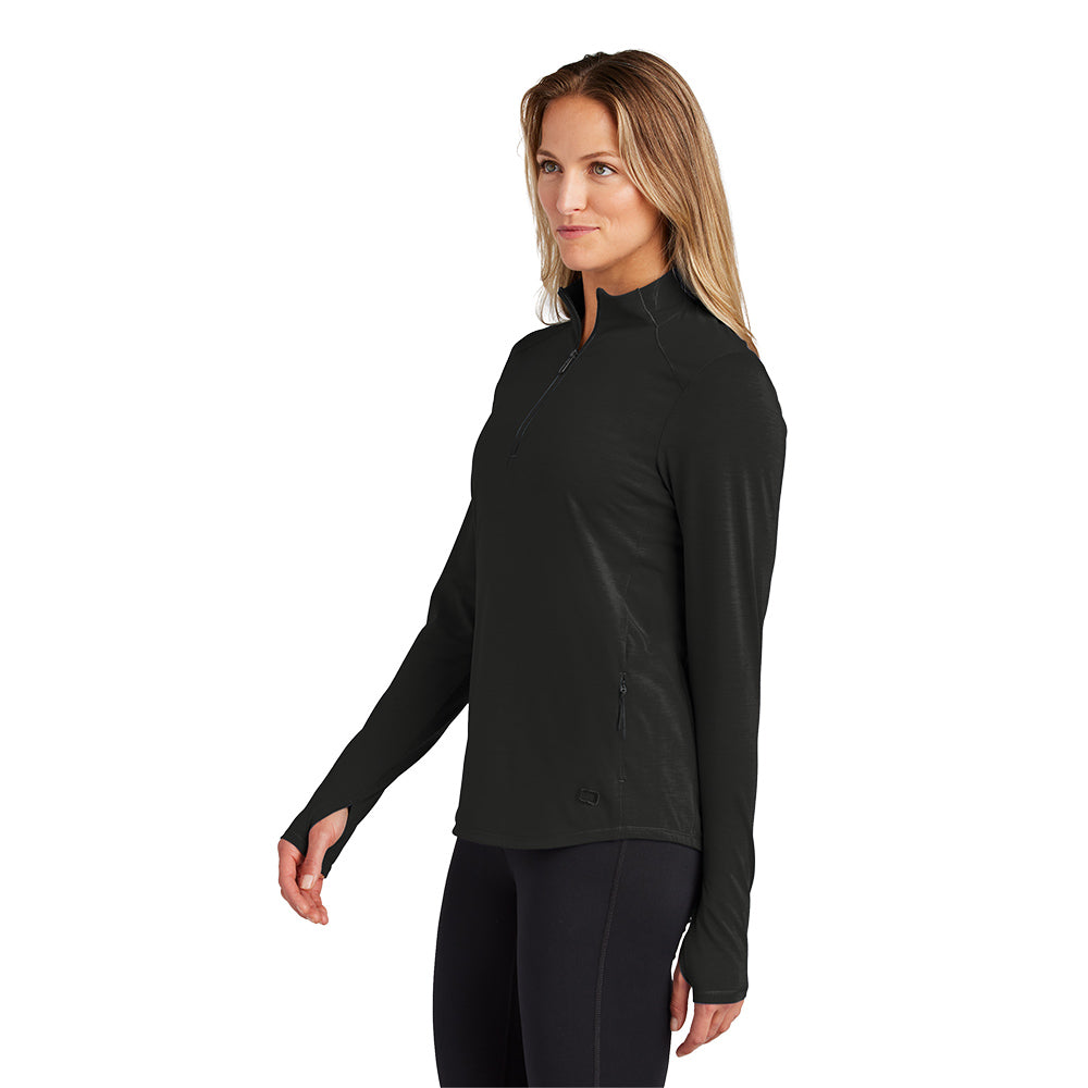 OGIO Ladies Motion 1/4-Zip Pullover - Blacktop