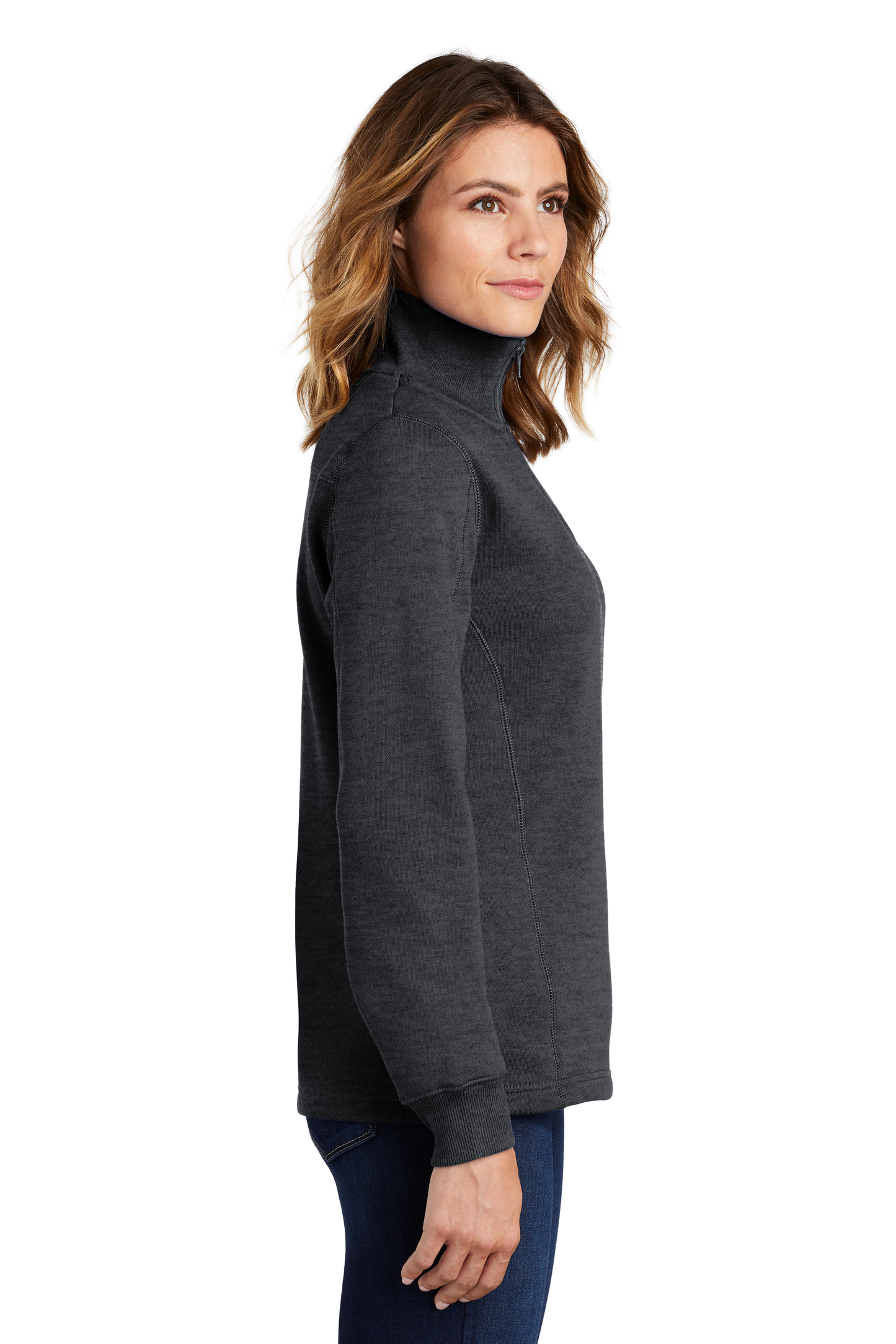 Sport-Tek® Women's 1/4-Zip Sweatshirt - Graphite Heather