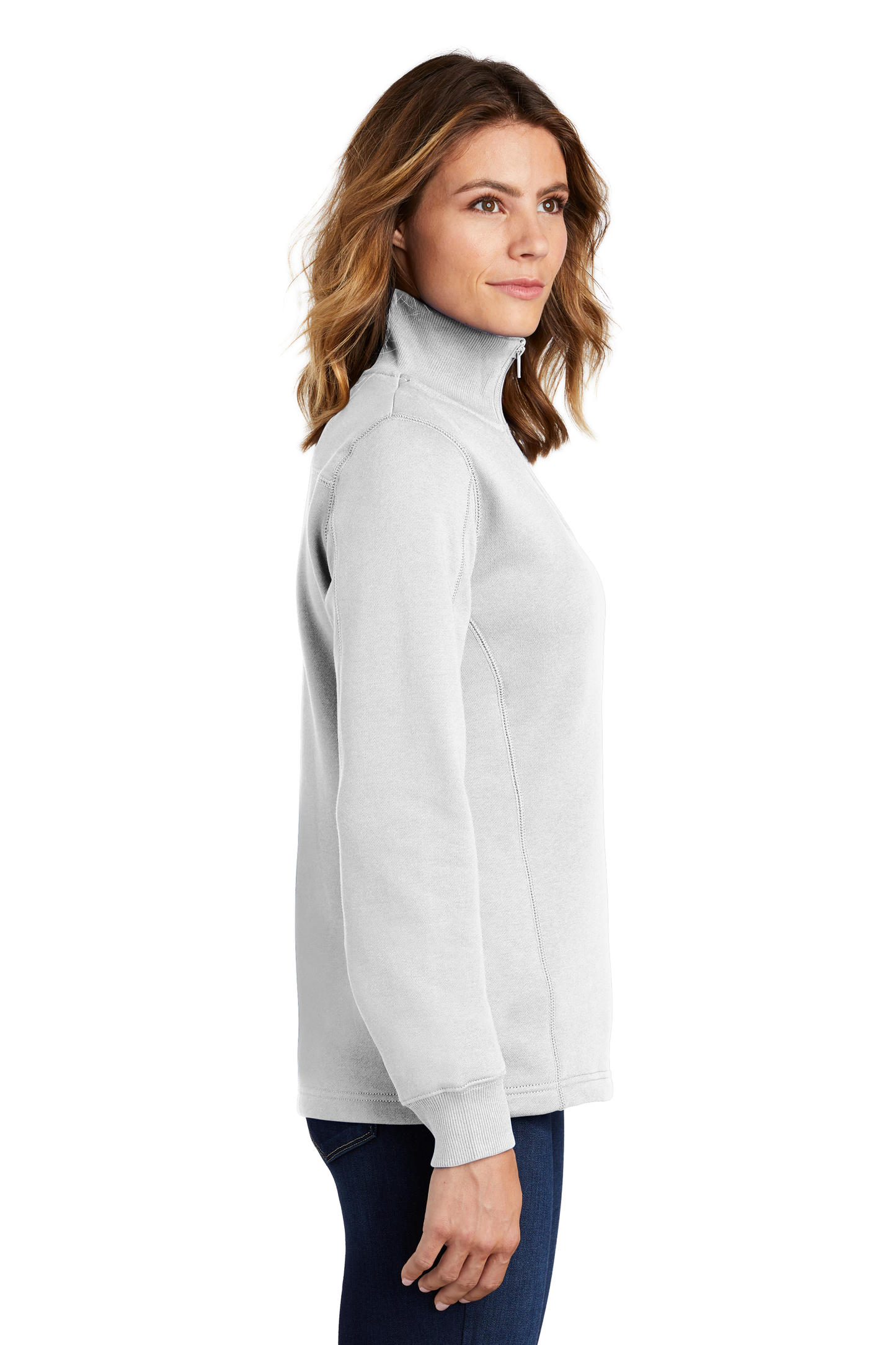 Sport-Tek® Women's 1/4-Zip Sweatshirt - White