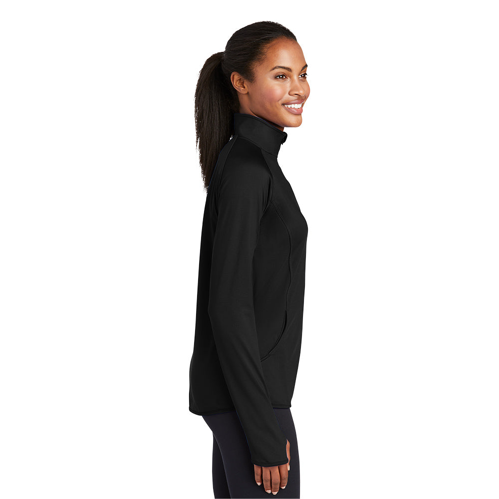 Women Sport Tek Ladies Sport-Wick Stretch 1/4-Zip Pullover - Black